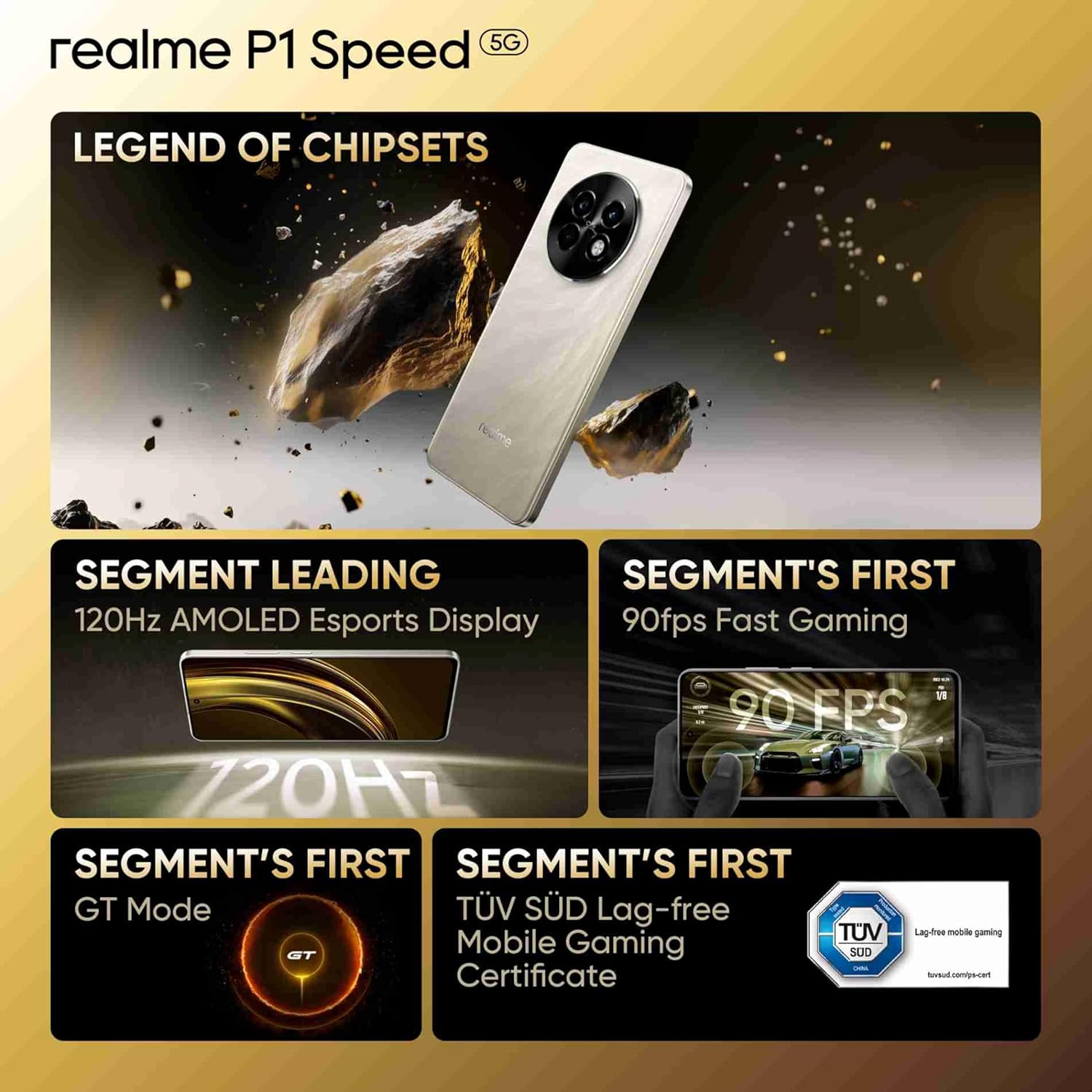 realme P1 Speed 5G (Textured Titanium, 256 GB)  (12 GB RAM)