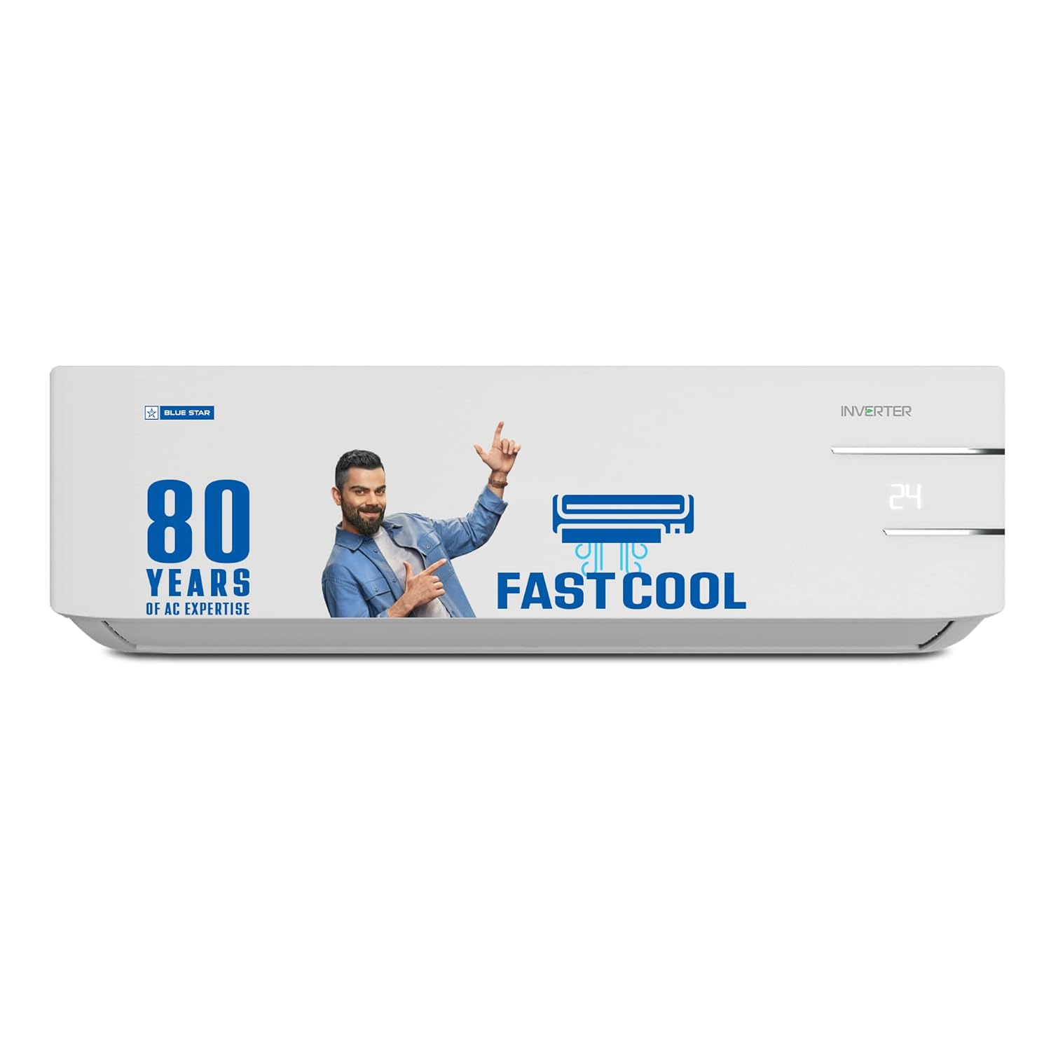 Blue Star 2025 Model 1.5 Ton 3 Star Split Inverter AC - White  (ID318YKU, Copper Condenser)