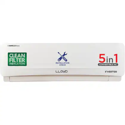 LLOYD 1.5 Ton 5 Star 5 in 1 Convertible Inverter Split AC, GLS18I5FOGEV (4 Way Swing, Turbo Cool, Clean Filter Indication, 100 percent Copper, 2024 Launch)