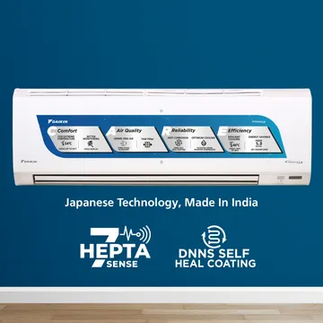 Daikin 2024 Model 1.5 Ton 5 Star Split Inverter AC - White  (ATKM50UV16VA+RKM50UV16VA, Copper Condenser)