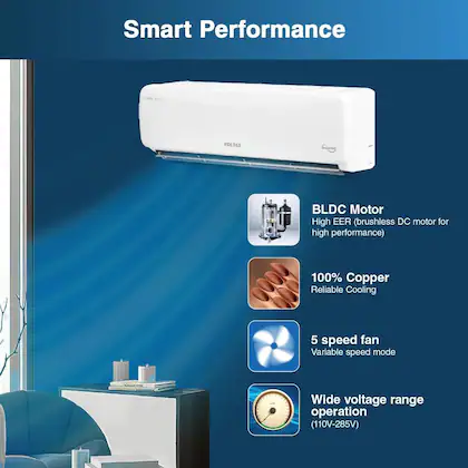 Voltas 1.5 Ton 3 Star Split Inverter AC - White  (183V Vectra Magnum (4503556), Copper Condenser)