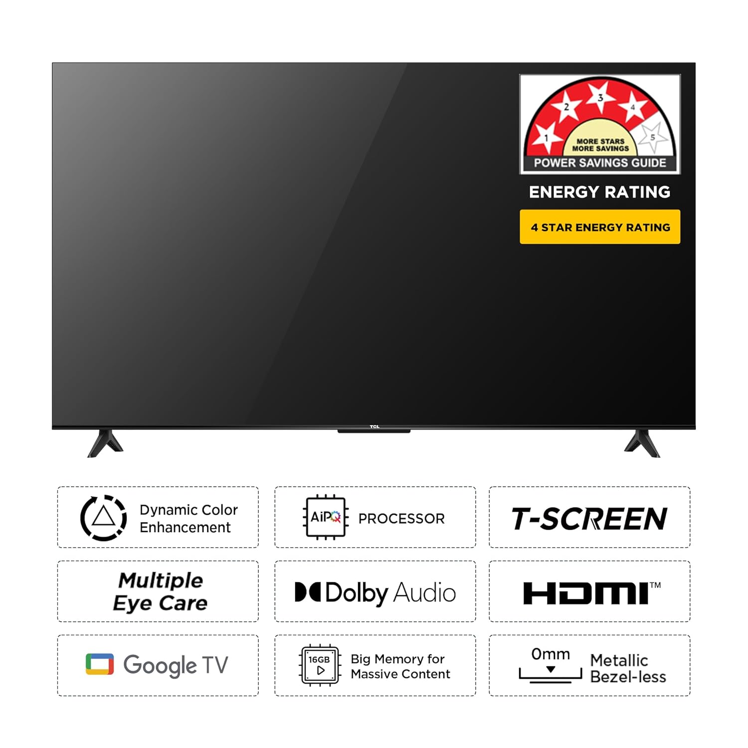 TCL 139 cm (55 inches) Metallic Bezel-Less Series 4K Ultra HD Smart LED Google TV 55P655