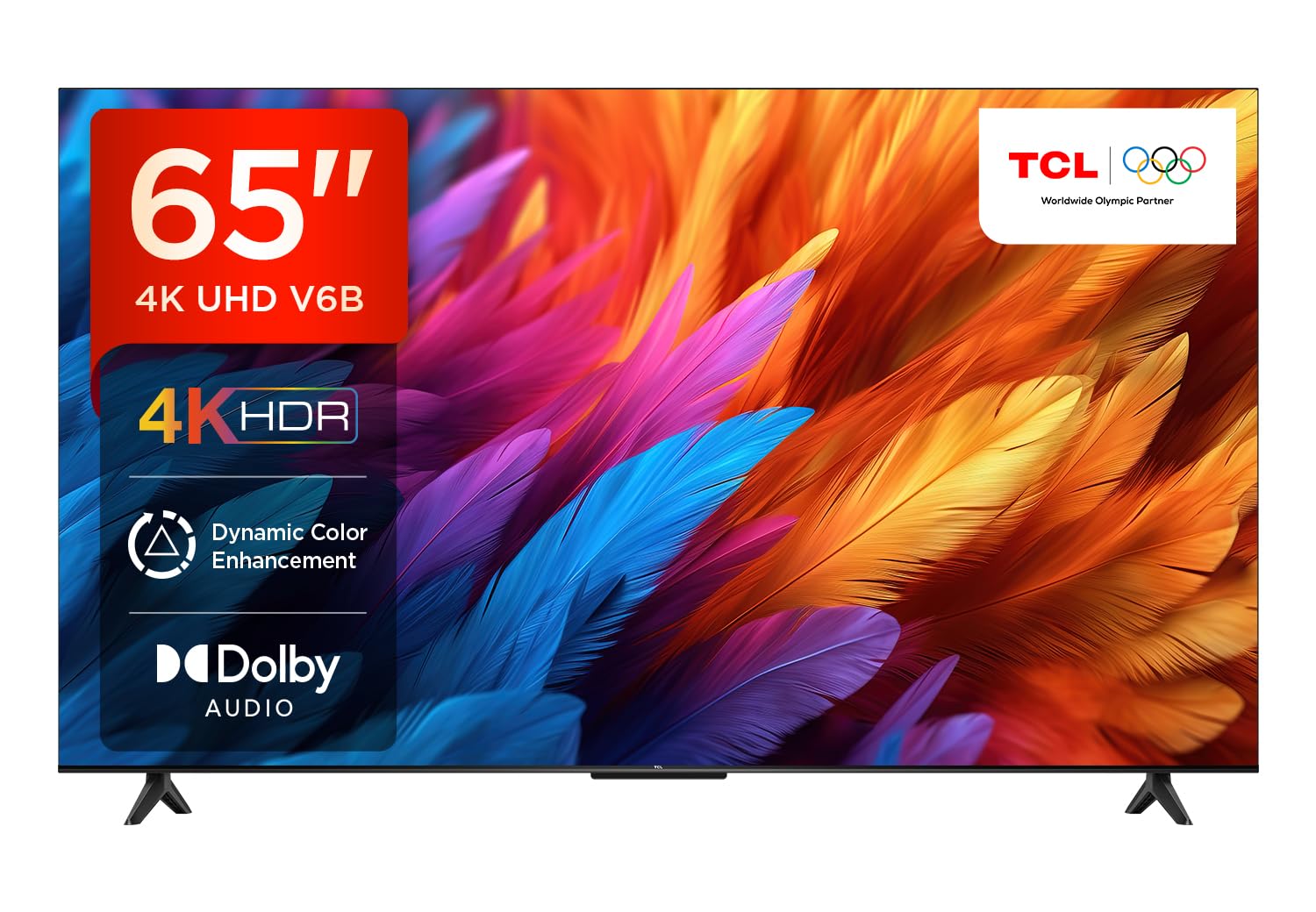 TCL 164 cm (65 inches) Metallic Bezel-Less Series 4K Ultra HD Smart LED Google TV 65V6B (Black)