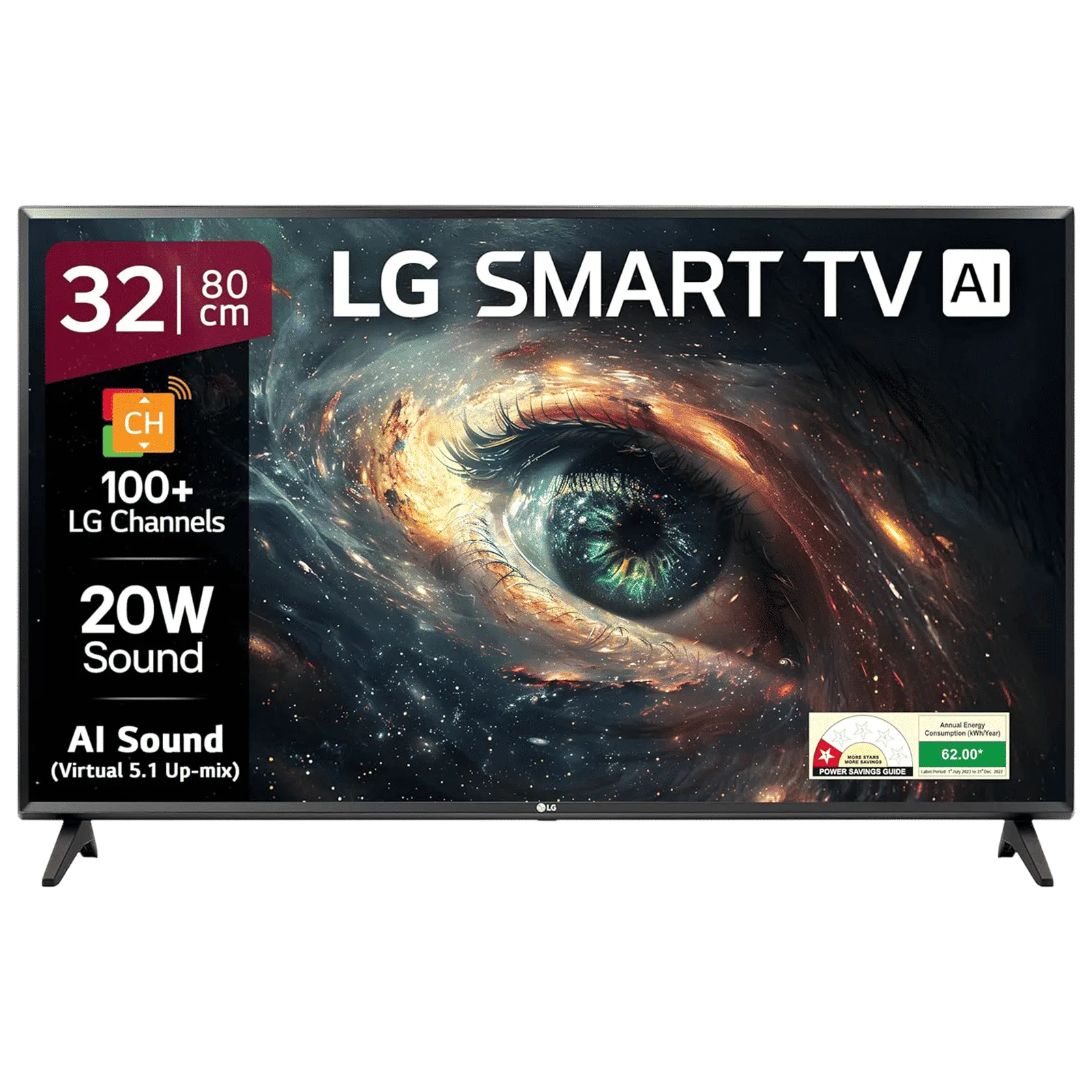 GLR570 80 cm (32 inch) HD Ready LED Smart WebOS TV 2025 Edition with Alpha5 Gen 6 AI Processor | 100+ Free LG Channels | AI Brightness Control | AI Sound (Virtual Surround 5.1 Up-mix) L