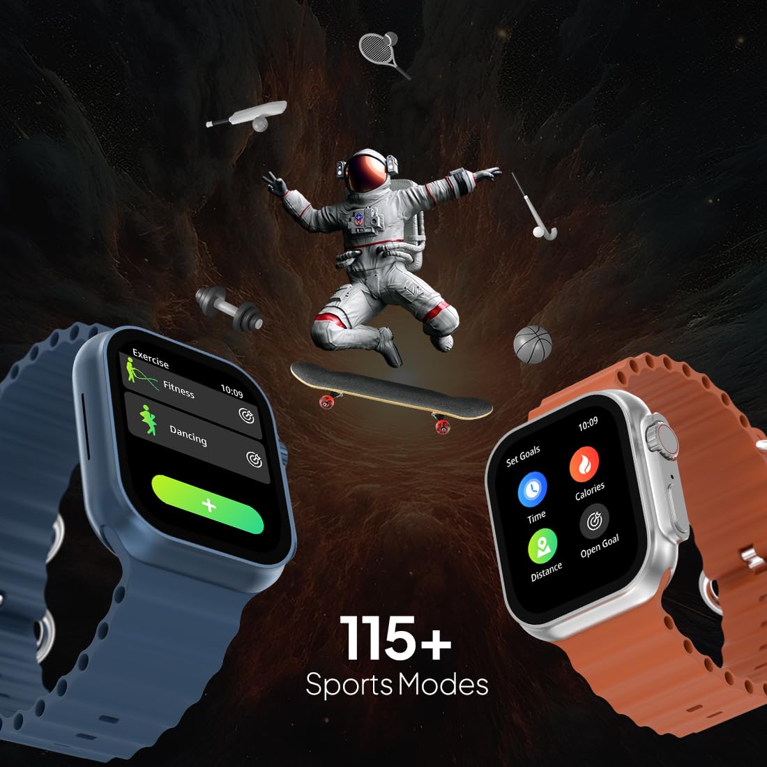 Fire-Boltt Gladiator 49.7mm Display, Stainless Steel, Bluetooth Call, 123 sports modes Smartwatch  (Silver C Strap, Free Size)