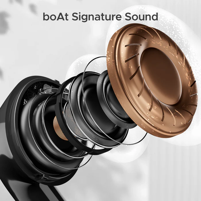 boAt Airdopes 161, Adv 4Mic ENx, 50H Battery,Fast Charge,13mm Driver, Metallic Finish Bluetooth  (Carbon Black, True Wireless)