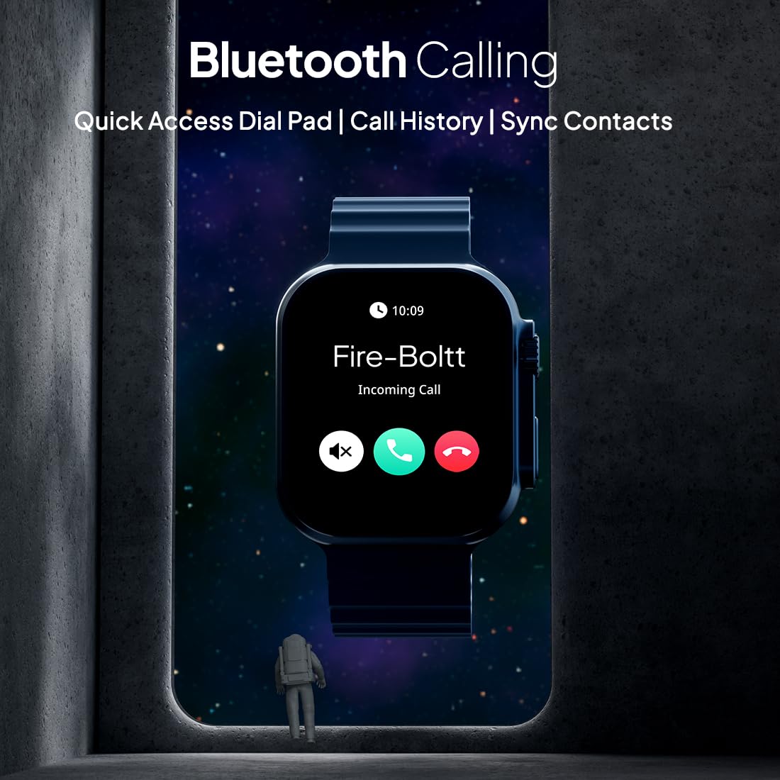 Fire-Boltt Gladiator 49.7mm Display, Stainless Steel, Bluetooth Call, 123 sports modes Smartwatch  (Silver C Strap, Free Size)