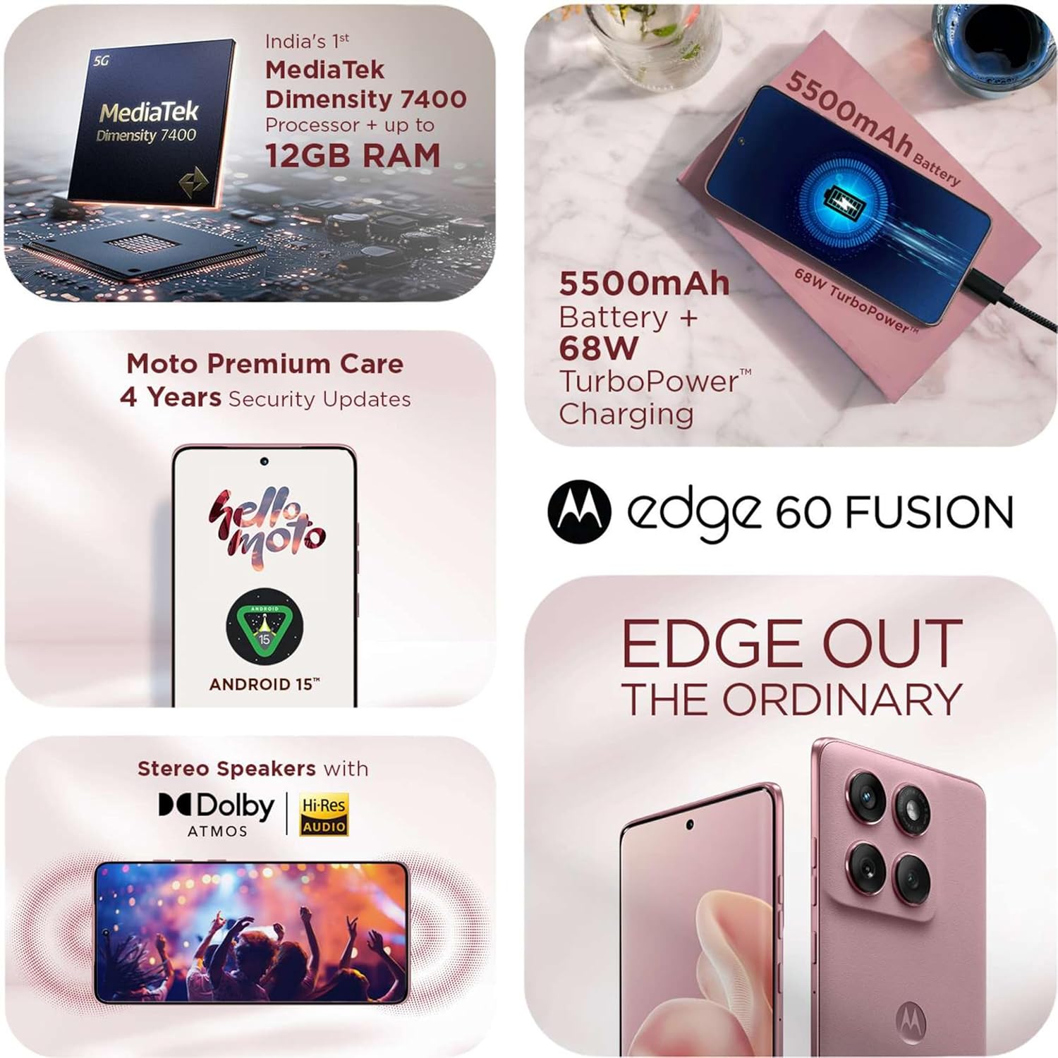 MOTOROLA Edge 60 Fusion 5G (PANTONE Zephyr, 256 GB)  (8 GB RAM)