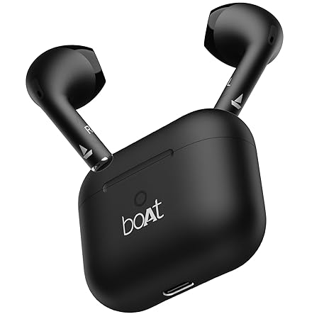 boAt Airdopes Alpha,35H Battery, 13mm Drivers,ENx, Stream Ad Free Music via App Bluetooth  (Jet Black, In the Ear)