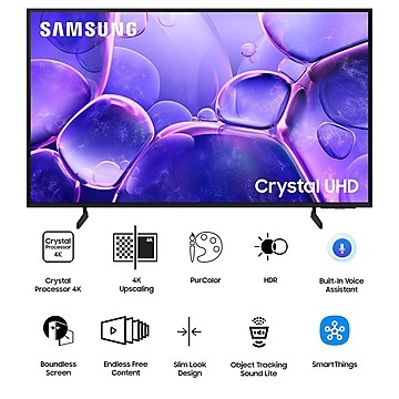 Samsung Crystal 4K Infinity Vision 138 cm (55 inch) Ultra HD (4K) LED Smart Tizen TV 2025 Edition with 4K Upscaling | HDR 10+ | Voice Assistance Remote Control |