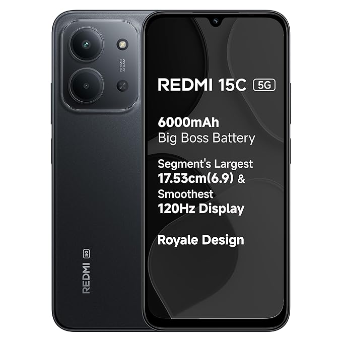 REDMI 15C 5G (Midnight Black, 128 GB)  (6 GB RAM)