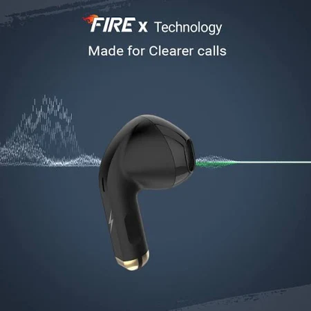 Fire-Boltt Fire Pods Ninja G201 Earbuds TWS IWP HD Calls, Quick Charge 24hrs playback Bluetooth  (Black, True Wireless)