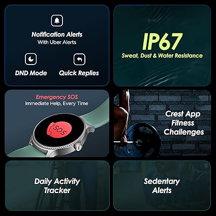 boAt Lunar Discovery w/ Turn by Turn Navigation, 3.53 cm HD Display & BT Calling Smartwatch  (Mint Green Strap, Free Size)