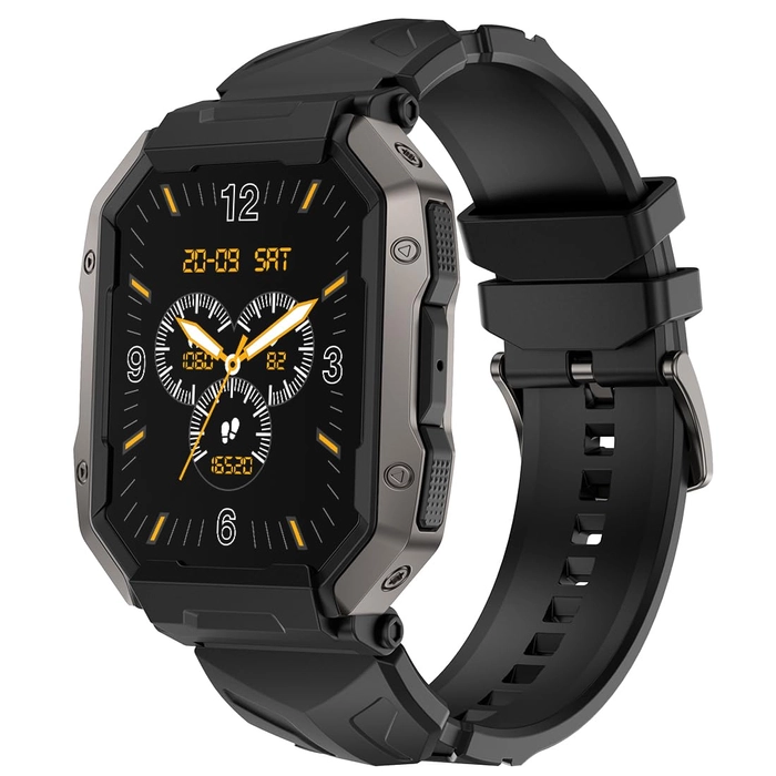 Fire-Boltt Cobra 45.2mm (1.78) AMOLED Army Grade Build, Bluetooth Calling . Smartwatch  (Black Strap, Free Size)