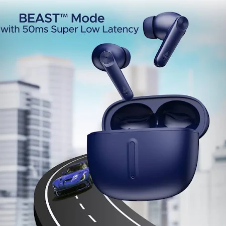 boAt Airdopes 200 Plus with 100 HRS Playback, Quad Mics ENx Technology & 13mm Drivers Bluetooth  (Carbon Black, True Wireless)