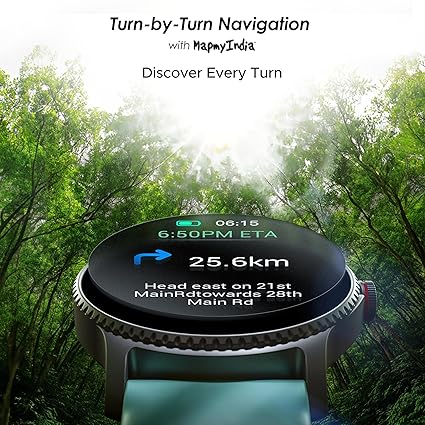 boAt Lunar Discovery w/ Turn by Turn Navigation, 3.53 cm HD Display & BT Calling Smartwatch  (Mint Green Strap, Free Size)