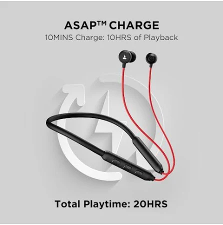 boAt Rockerz 195pro Bluetooth  (Fiery Black, In the Ear)