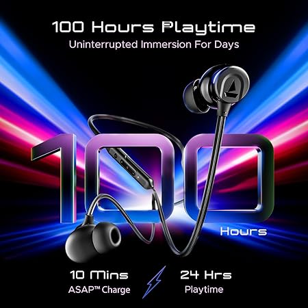 boAt Rockerz 210 ANC w/ 30dB Active Noise Cancellation, AI- ENx Tech & Spatial Audio Bluetooth  (Onyx Black, In the Ear)