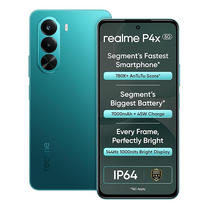 Realme P4x 5G (Lake Green, 256 GB) (8 GB RAM)