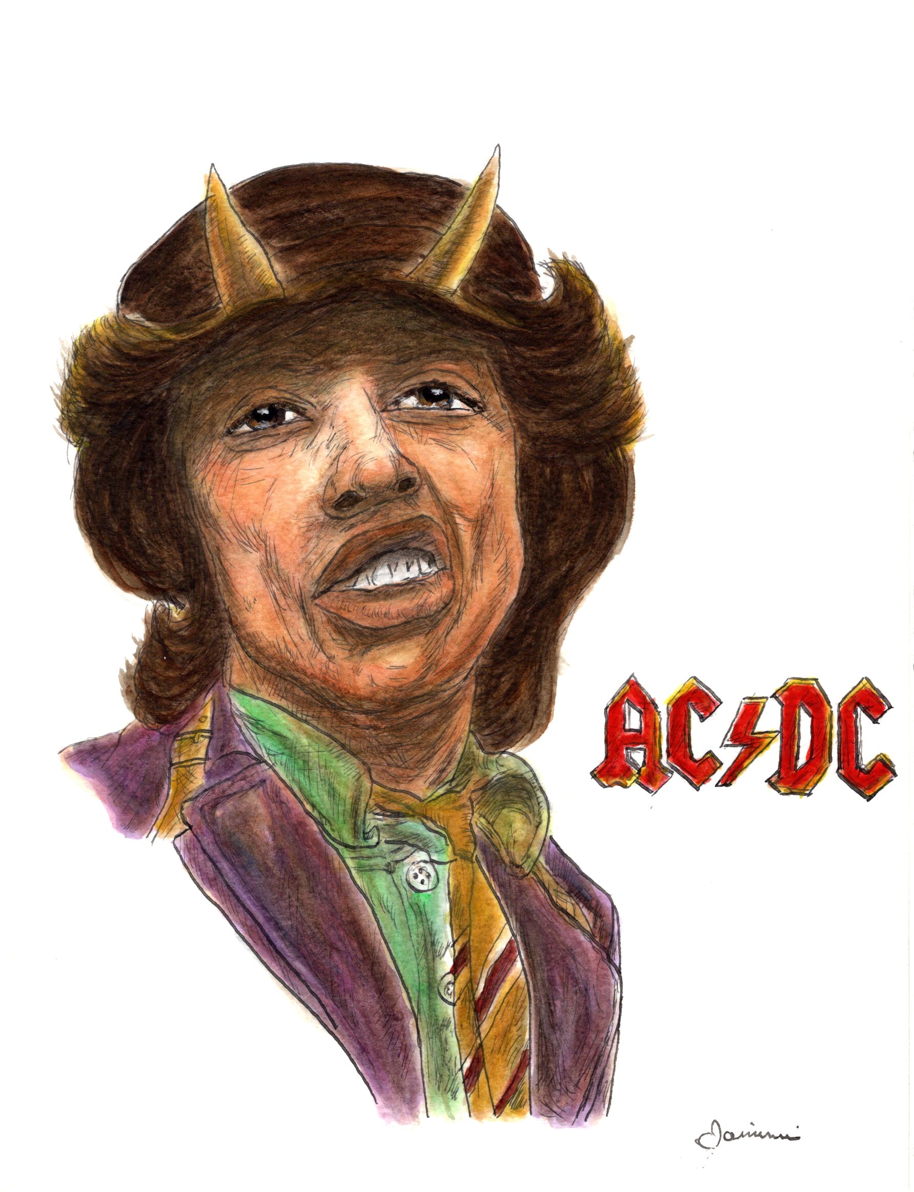 Angus Young AC DC Guitar Legend