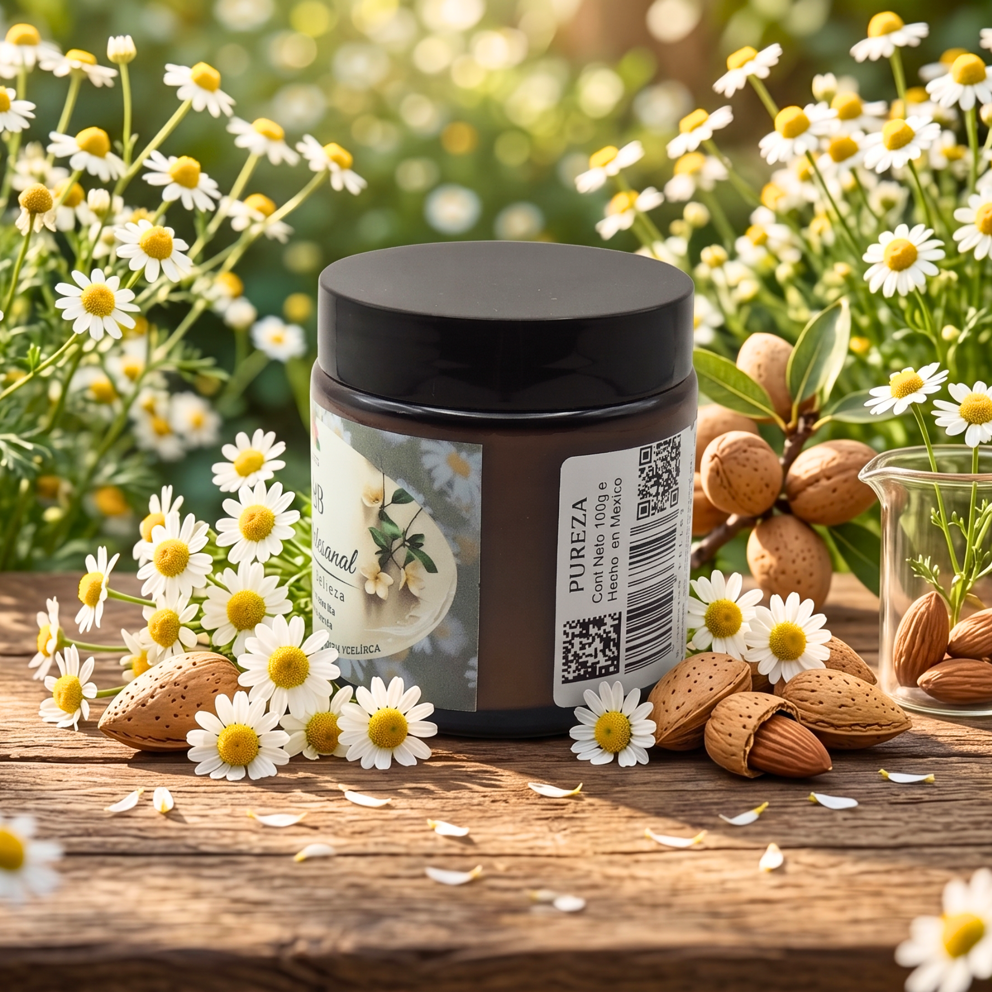 PUREZA - Crema de hidratación Facial y corporal con Hidrolato Manzanilla y Aceite de Almendras