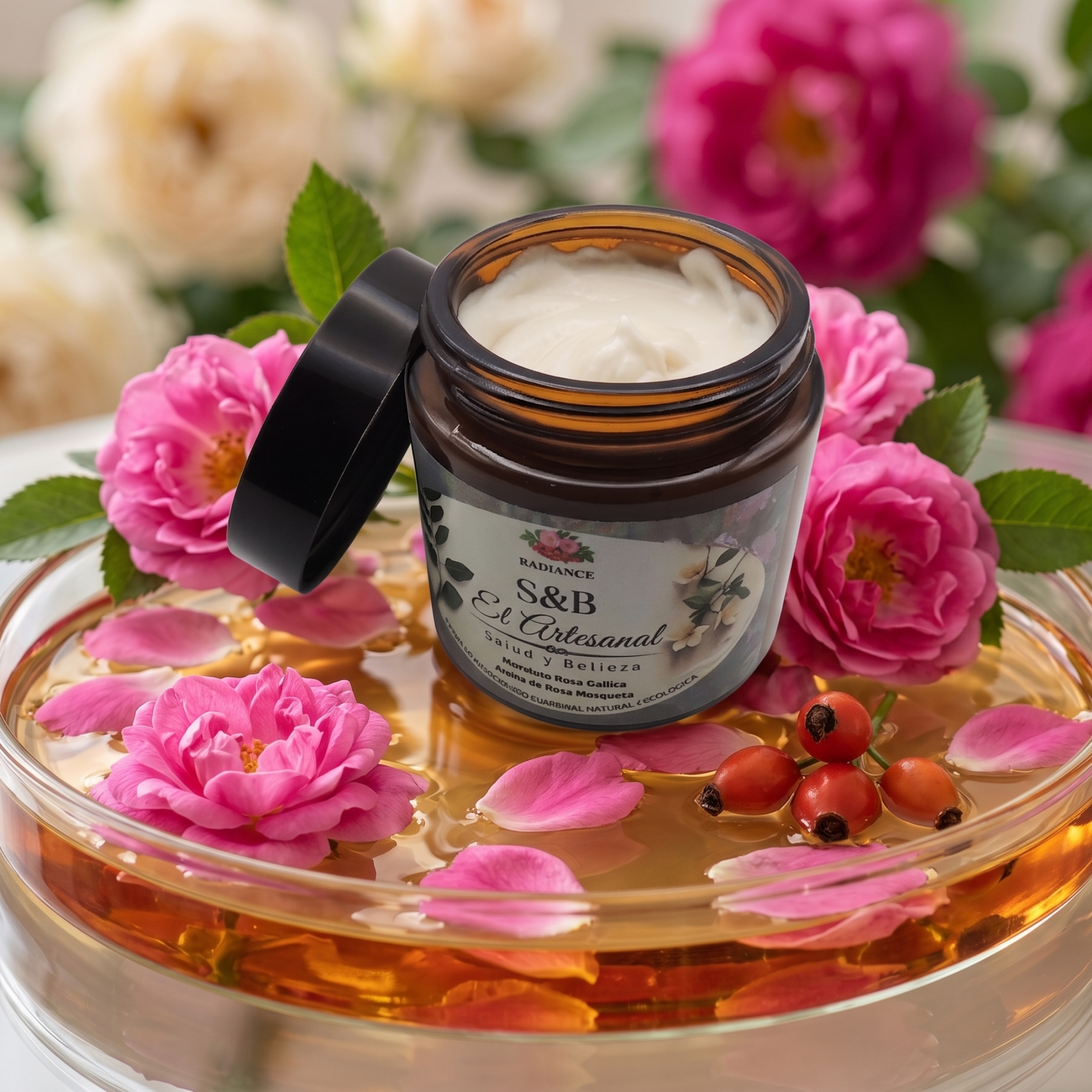 RADIANCE - Crema de Hidratación Facial con Hidrolato Rosa Gallica y Aceite de Rosa Mosqueta