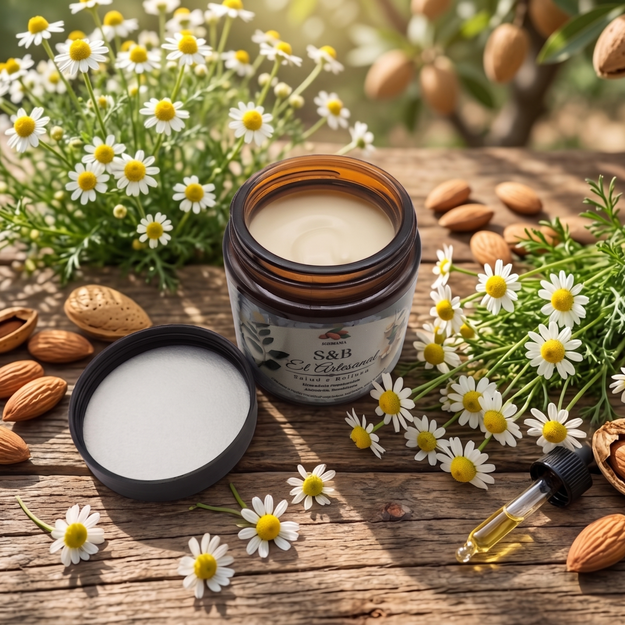 PUREZA - Crema de hidratación Facial y corporal con Hidrolato Manzanilla y Aceite de Almendras