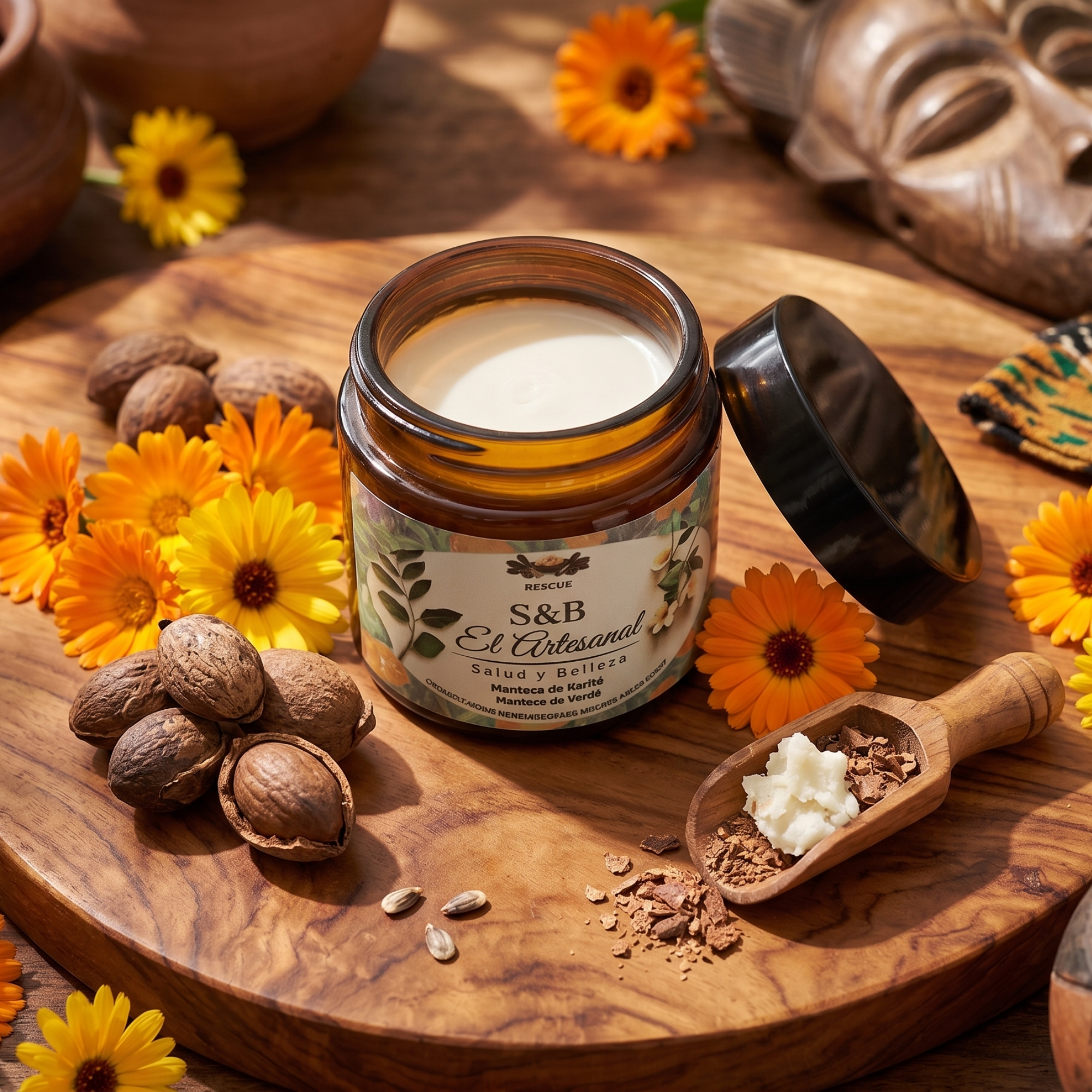 RESCUE - Crema de hidratación Facial y Corporal con Hidrolato Caléndula y Manteca de Karité