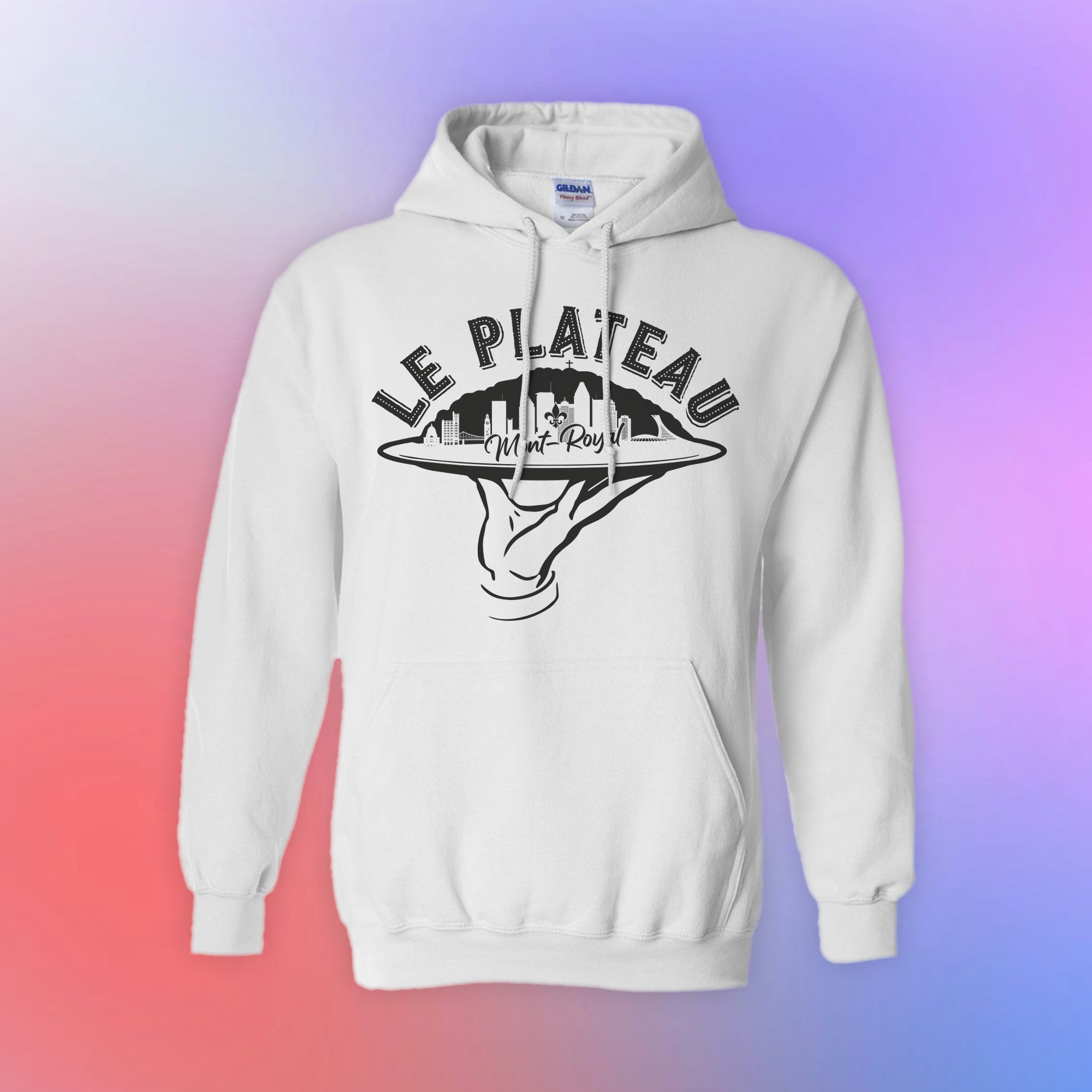 Chandail à capuchon en coton molletonné "Le plateau Mont-Royal"