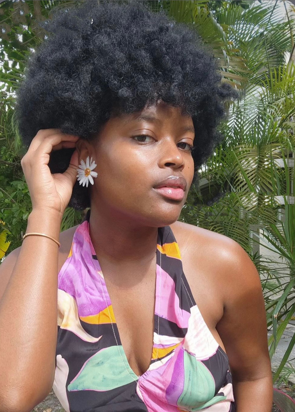 Citrine Flower Studs