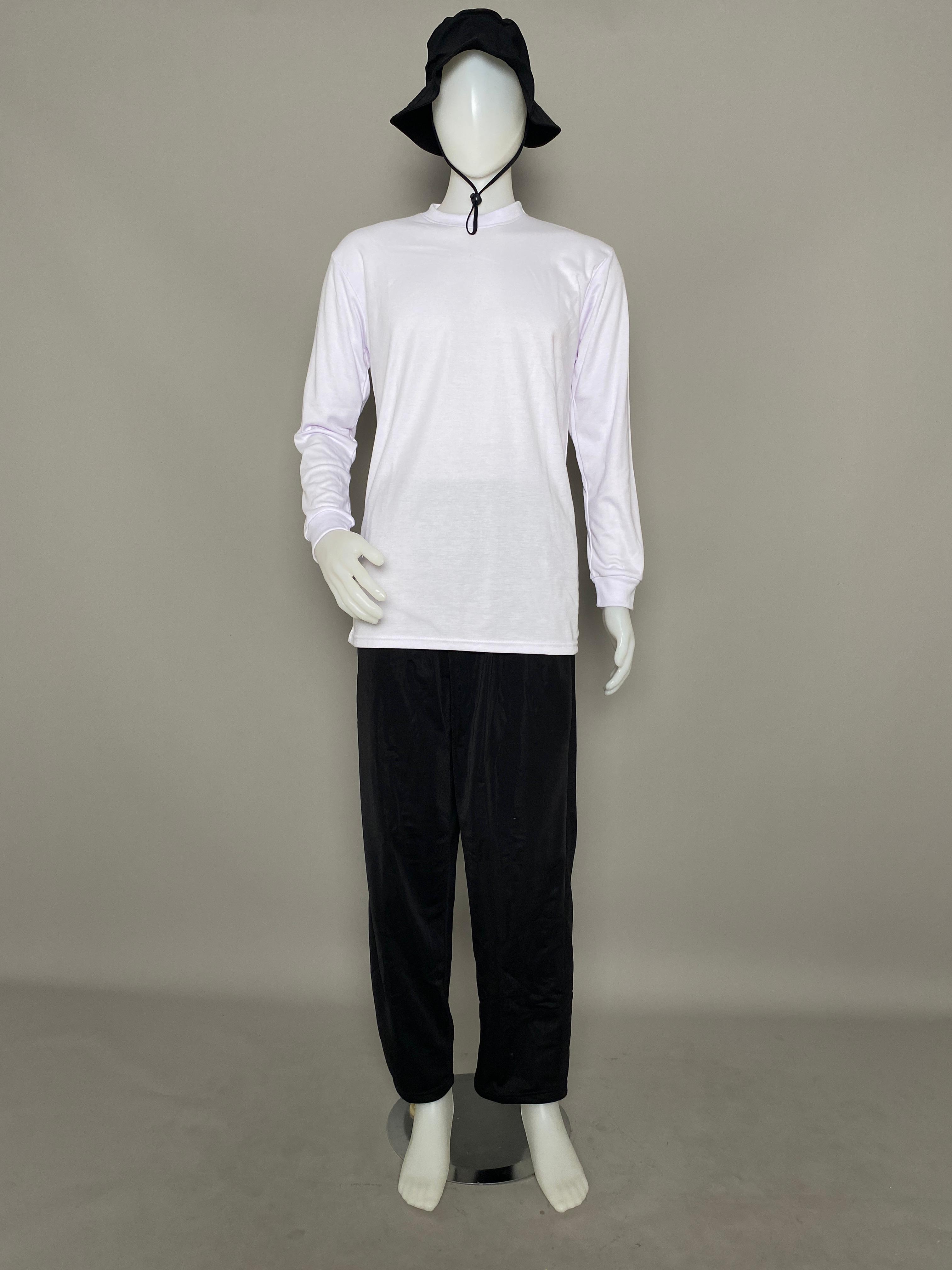 Kaos Lengan Panjang Putih Polos