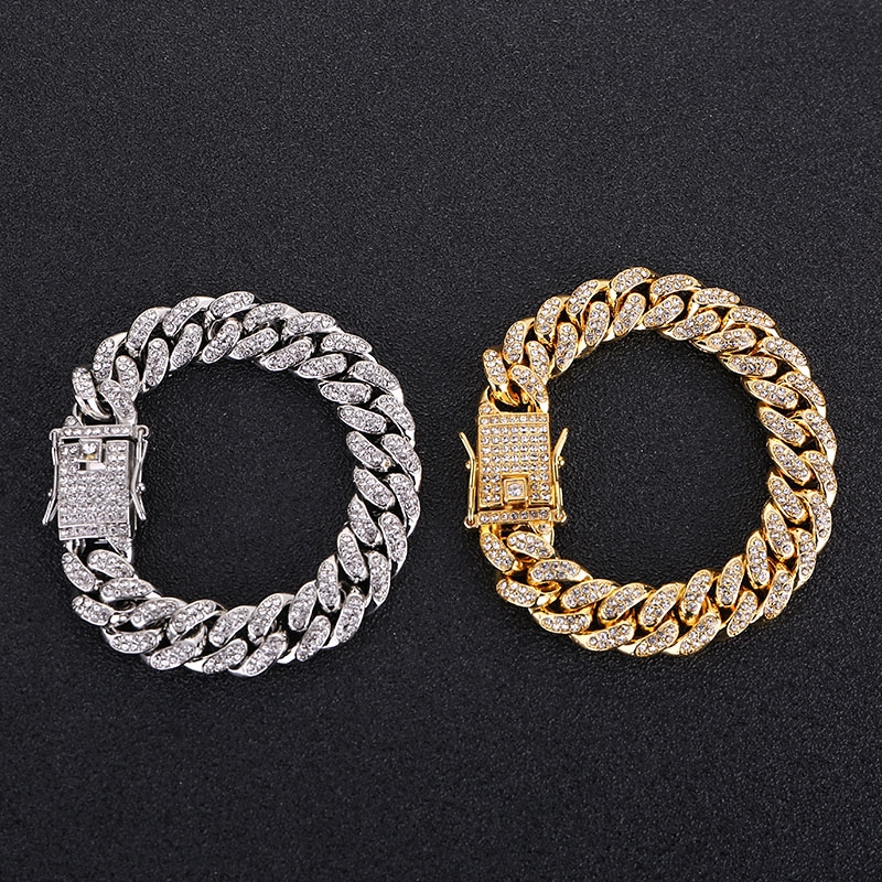 Luxury Bracelet Hiphop Iced Out Cuban Link Bracelets