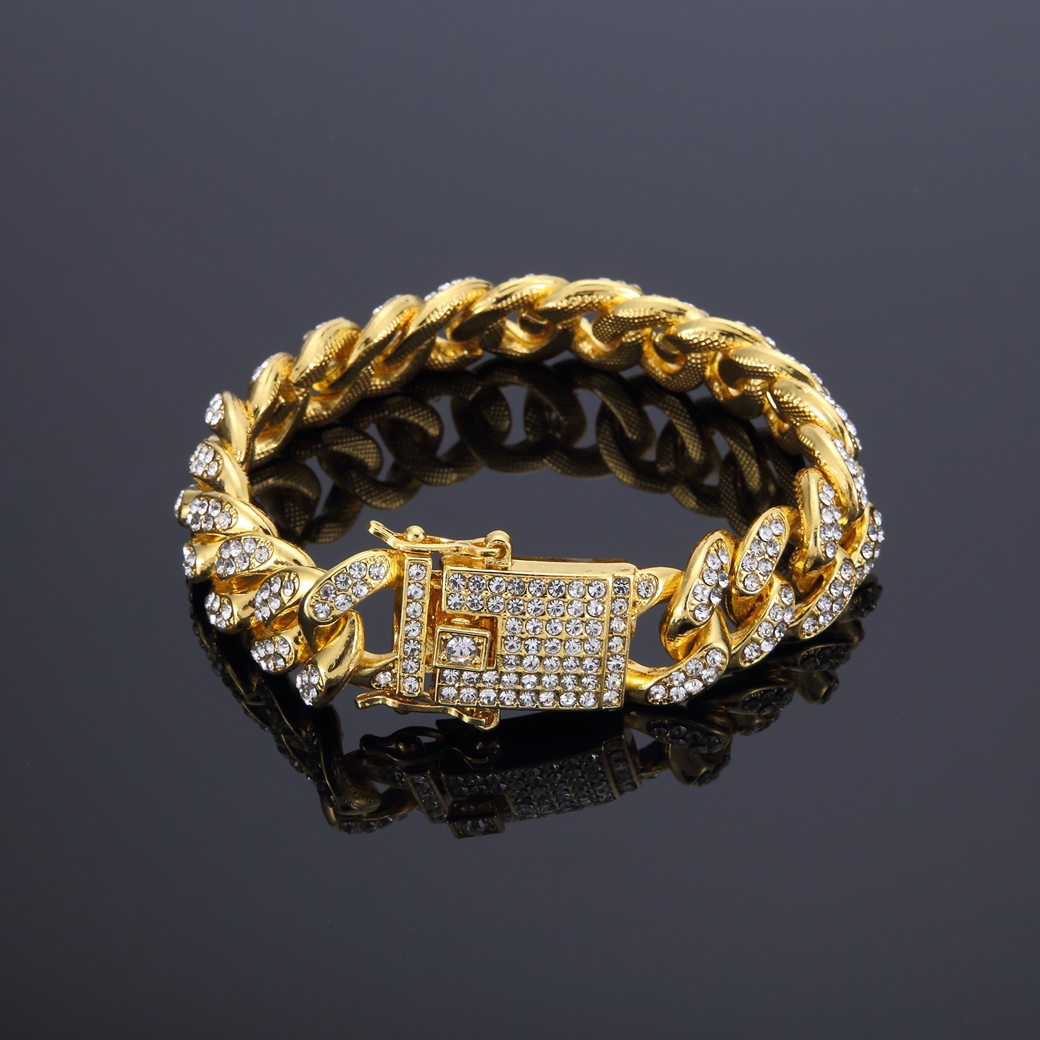 Luxury Bracelet Hiphop Iced Out Cuban Link Bracelets