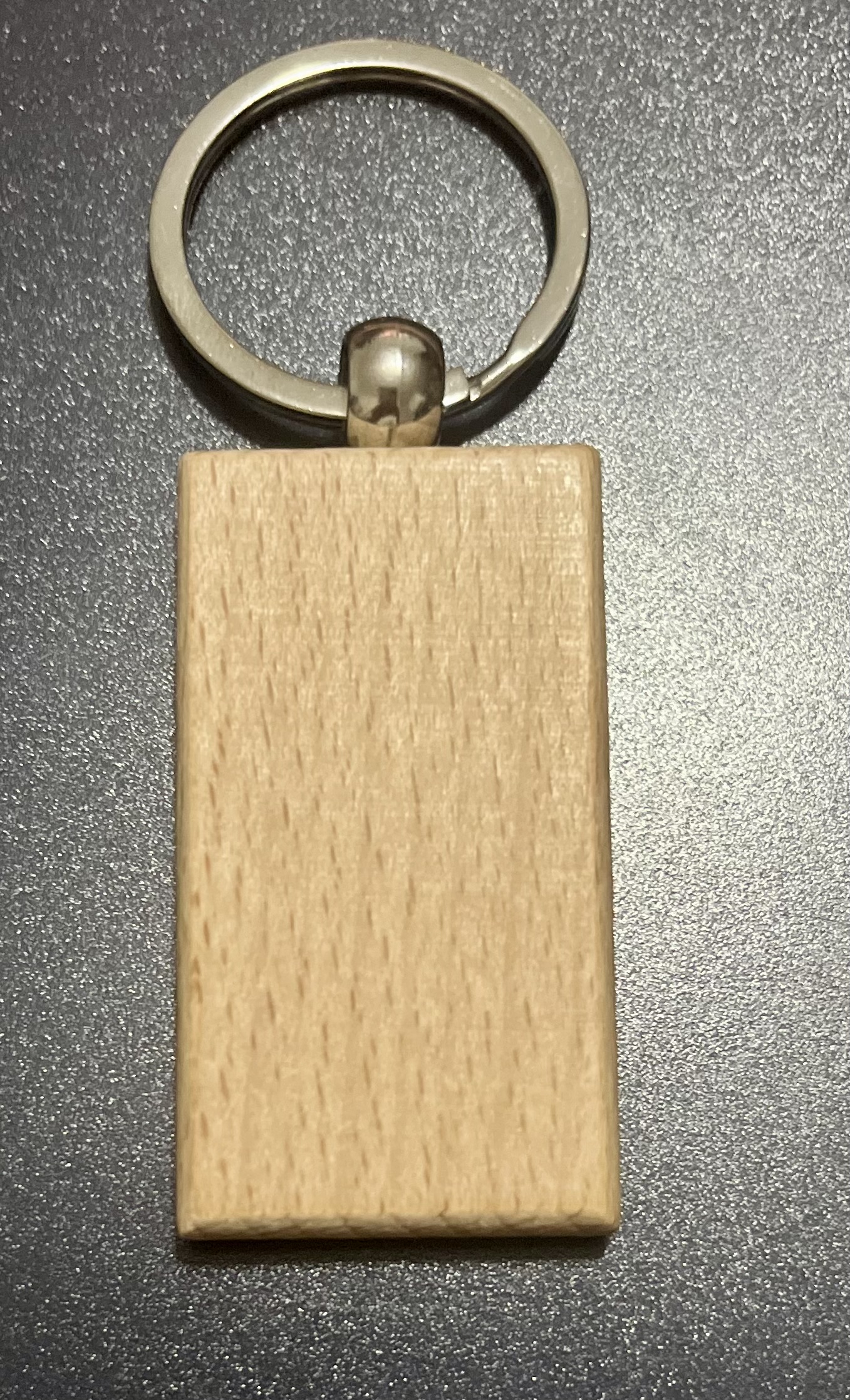 Porte-clé bois Rectangle gravé - personnalisable