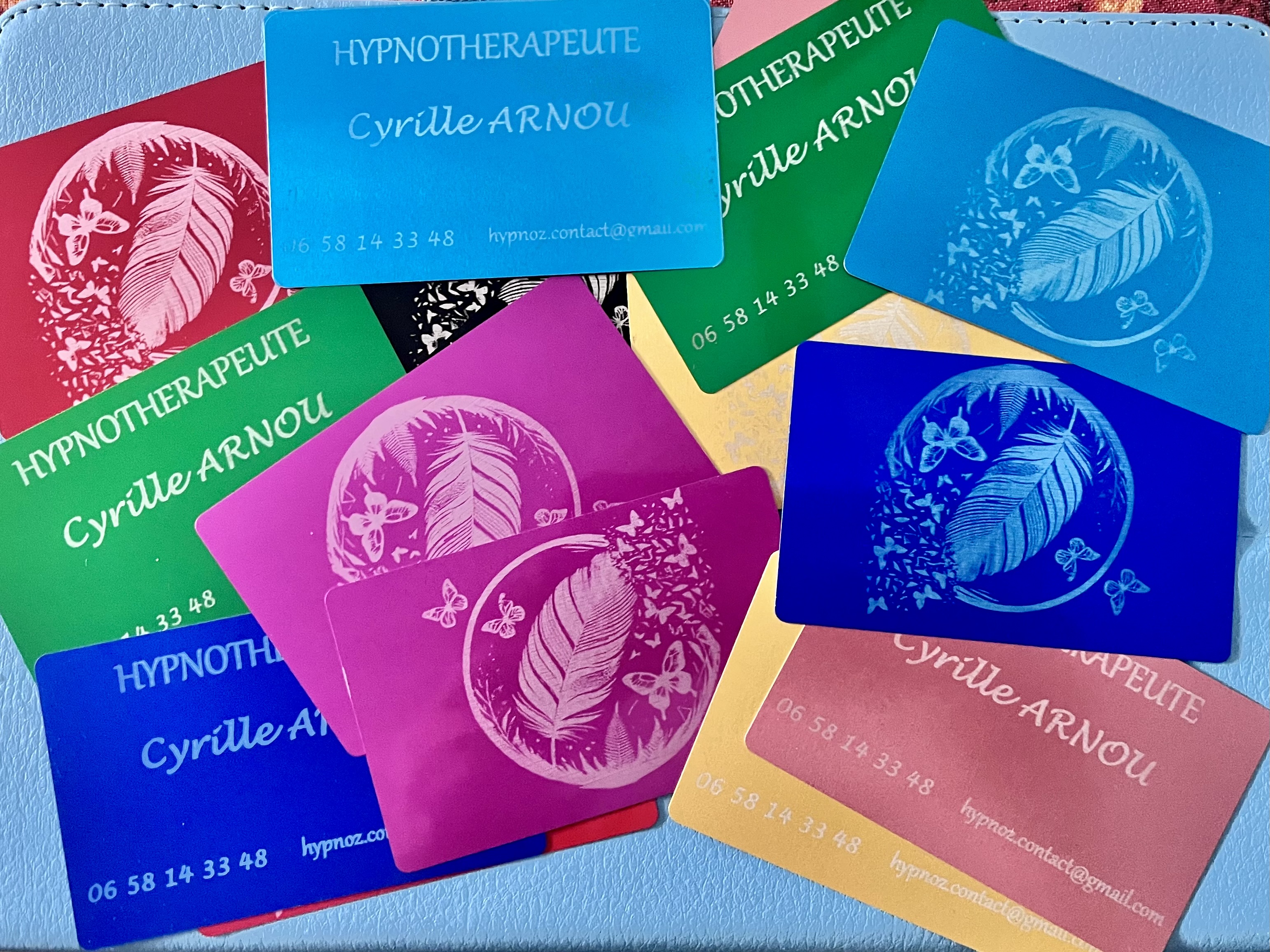 Carte métal gravée - à personnaliser - Lot de 10