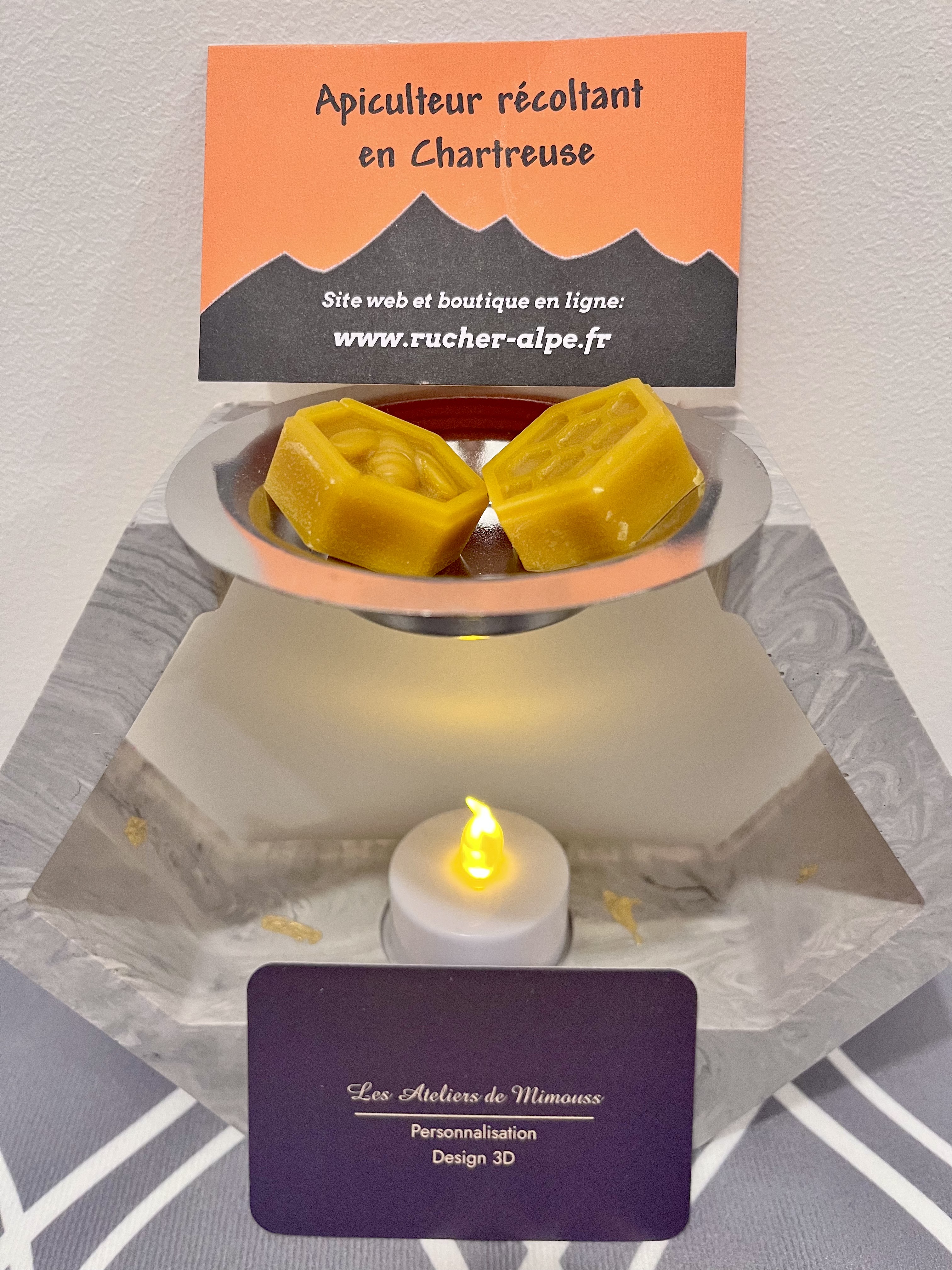 Brûle fondant hexagonal en jesmonite