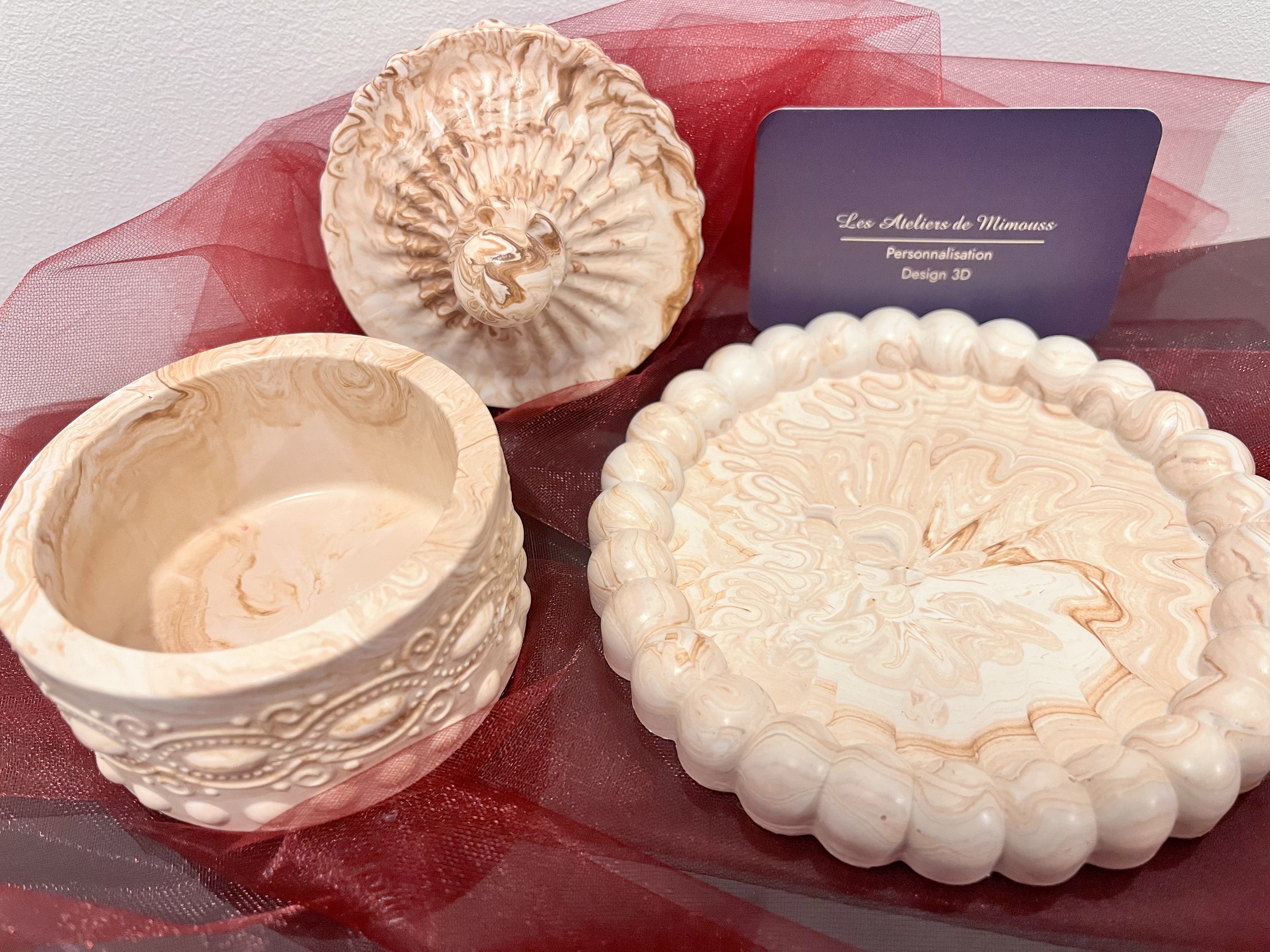 Set 3 pièces Jesmonite Sienna Bubble