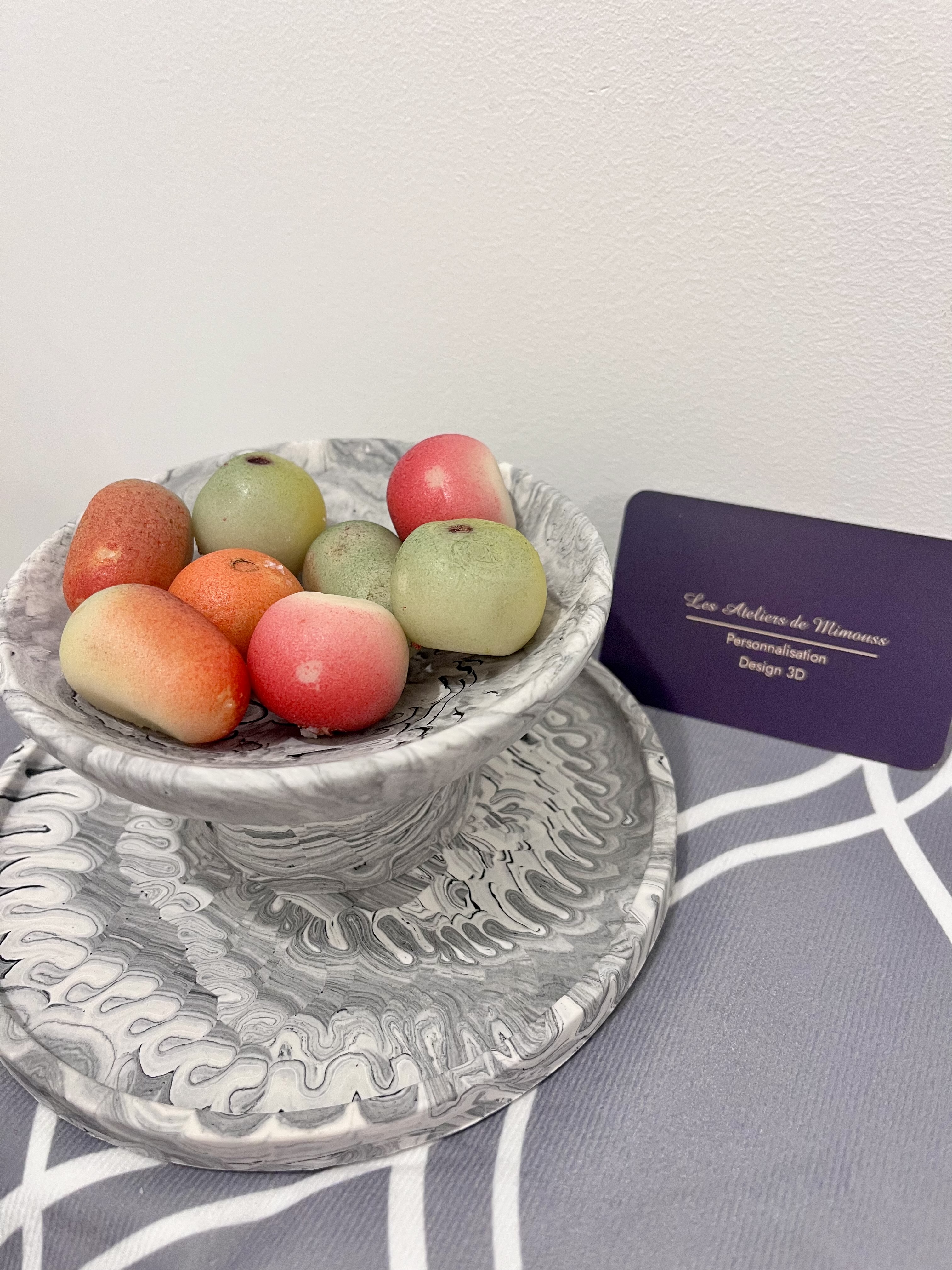 Set 2 pièces Jesmonite Décoration B&W