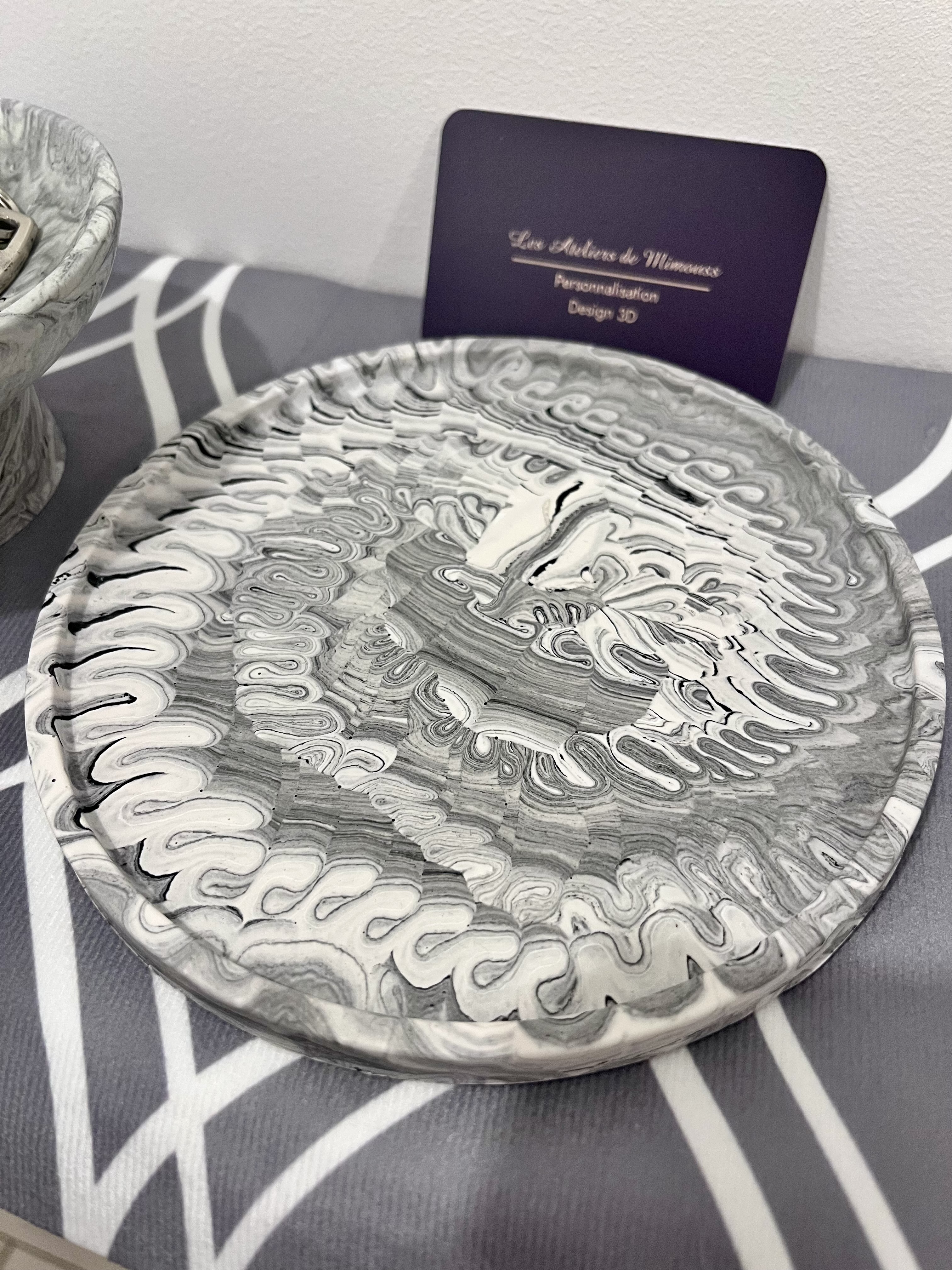 Set 2 pièces Jesmonite Décoration B&W