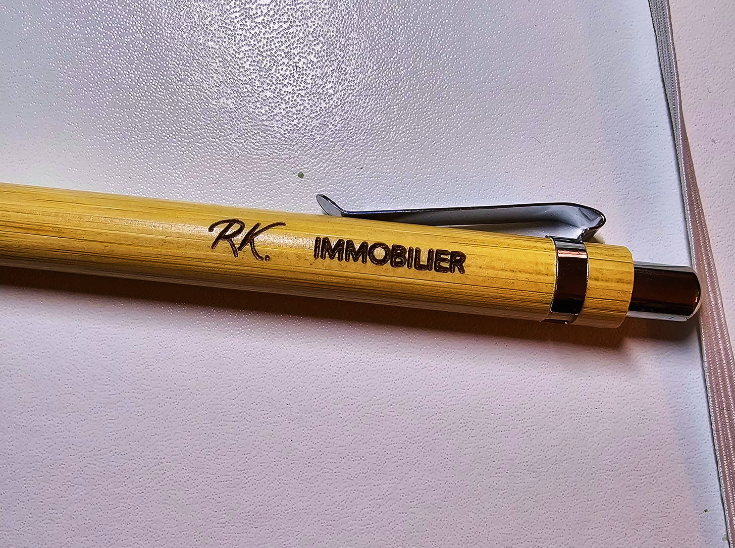 Stylo à bille en bambou - Gravure