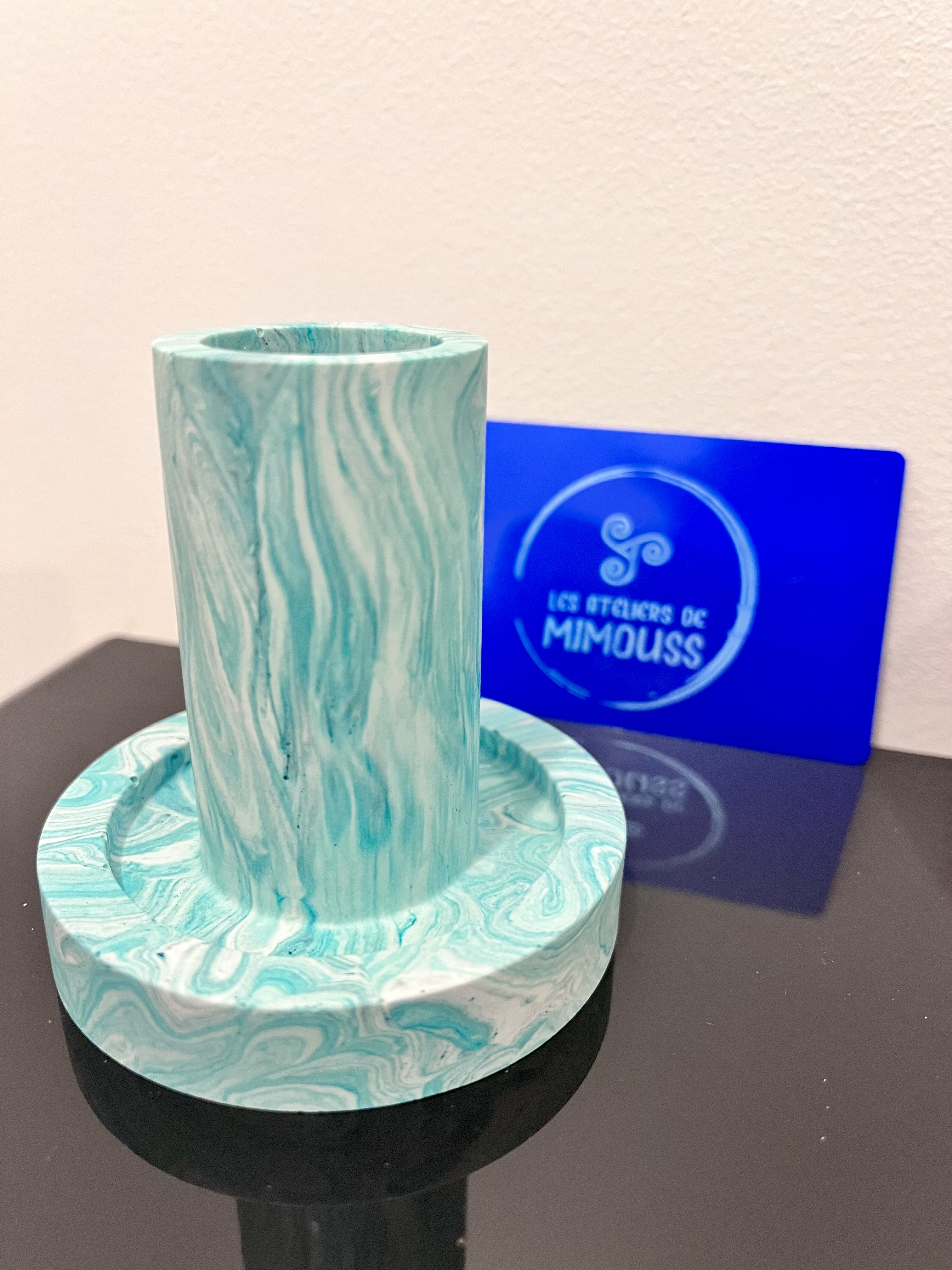 Set 3 bougeoirs Jesmonite Amazonite