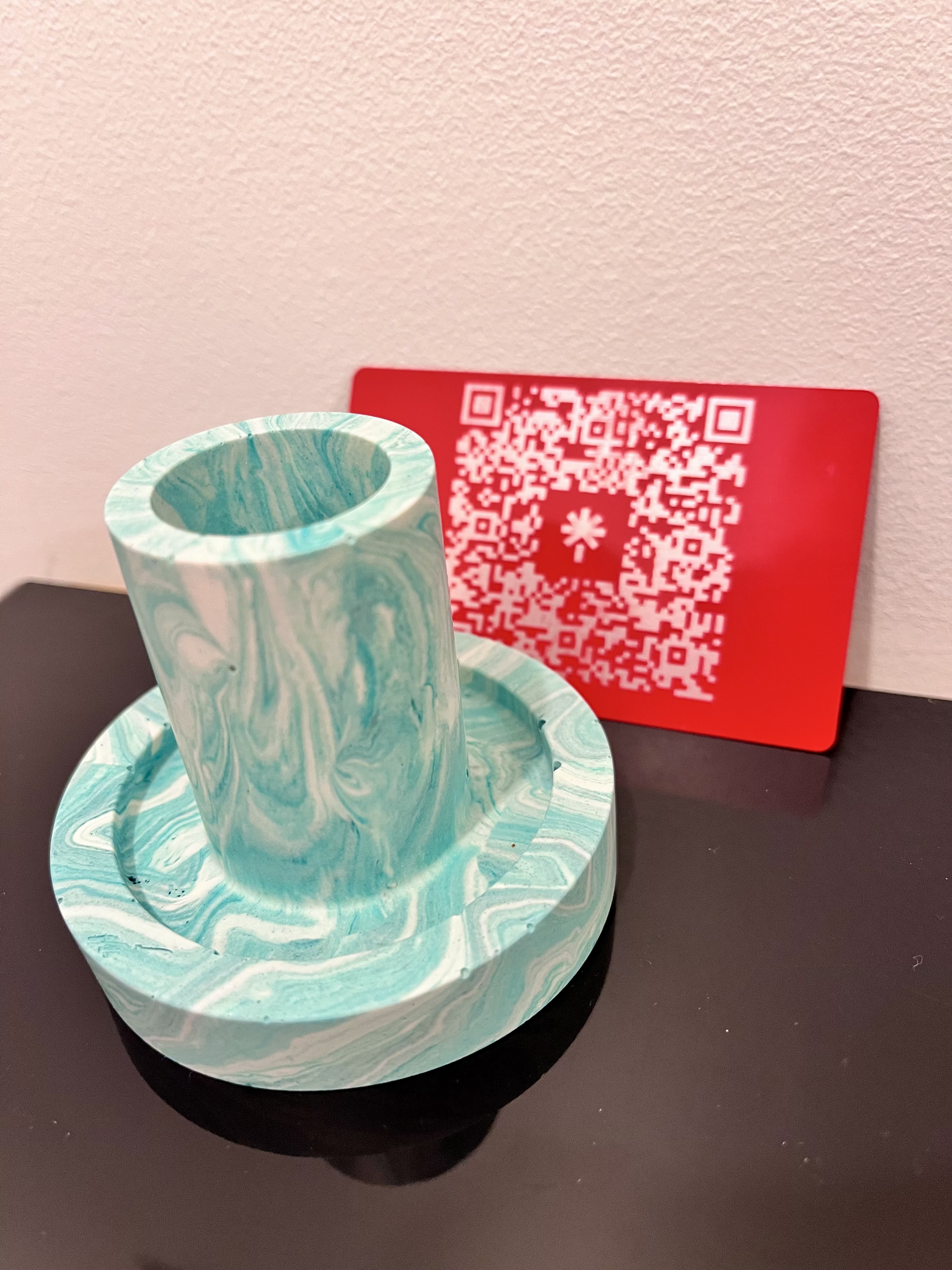 Set 3 bougeoirs Jesmonite Amazonite