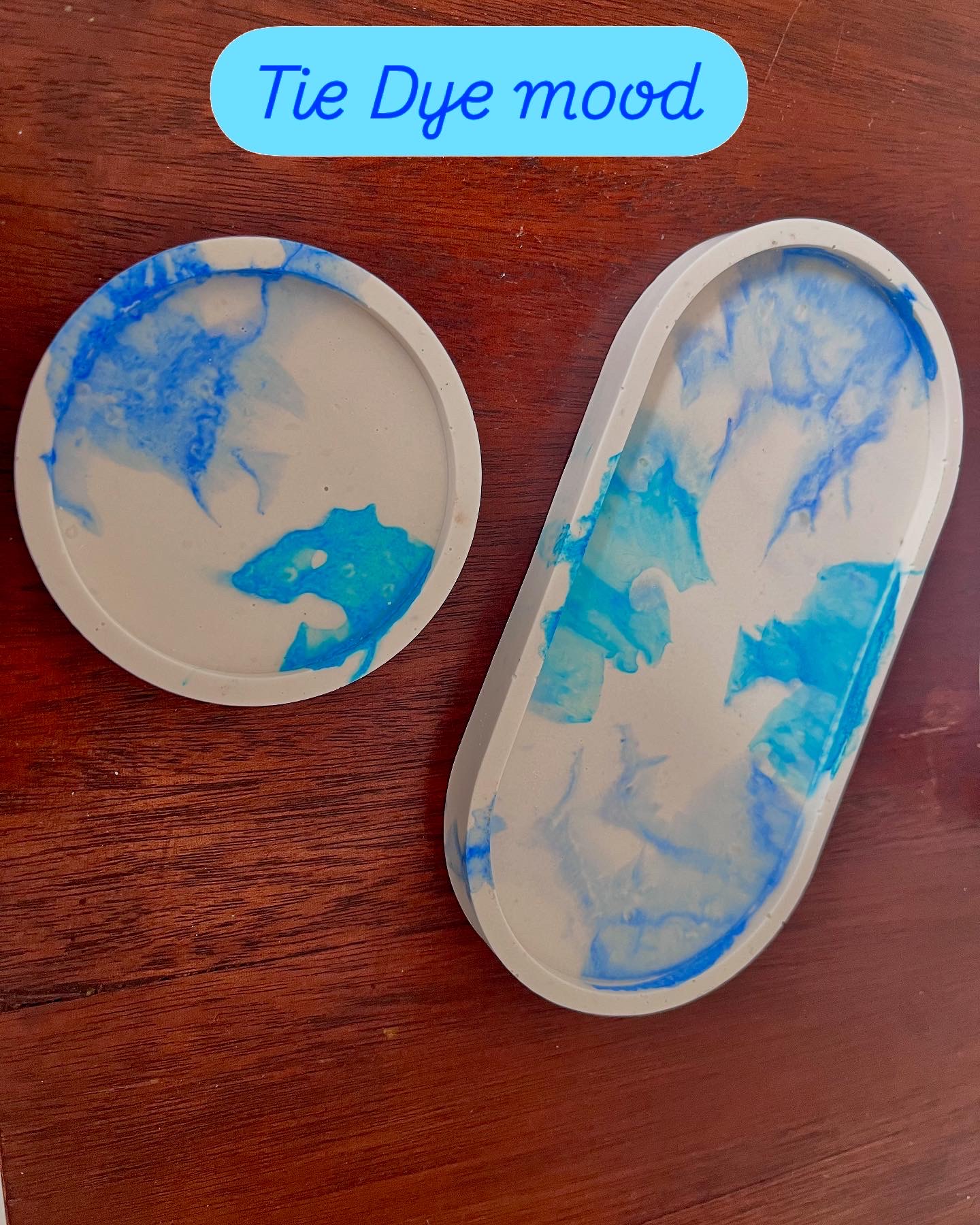 Duo plateau ovale et rond Jesmonite