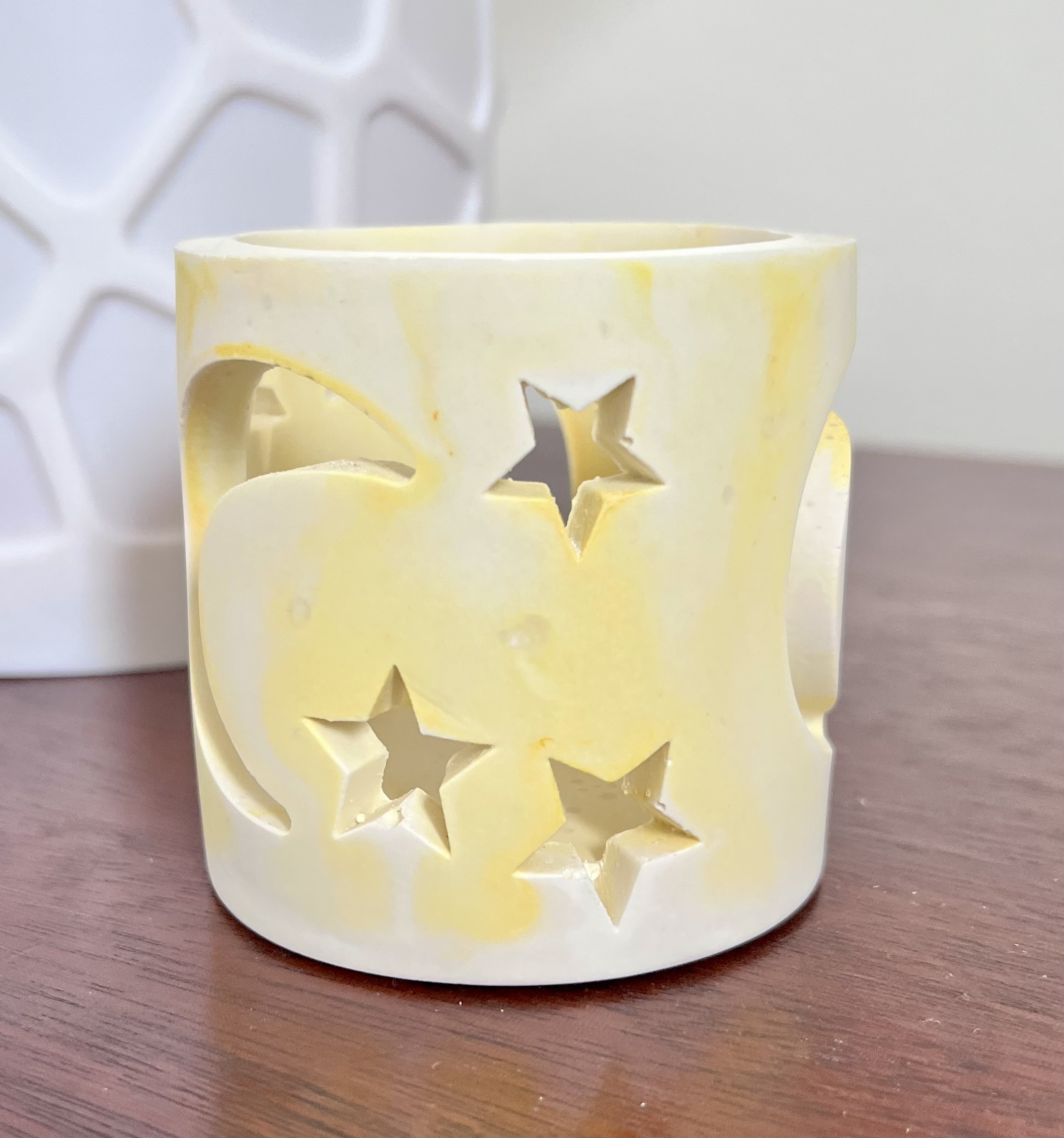 Porte-bougie Jesmonite La Luna 