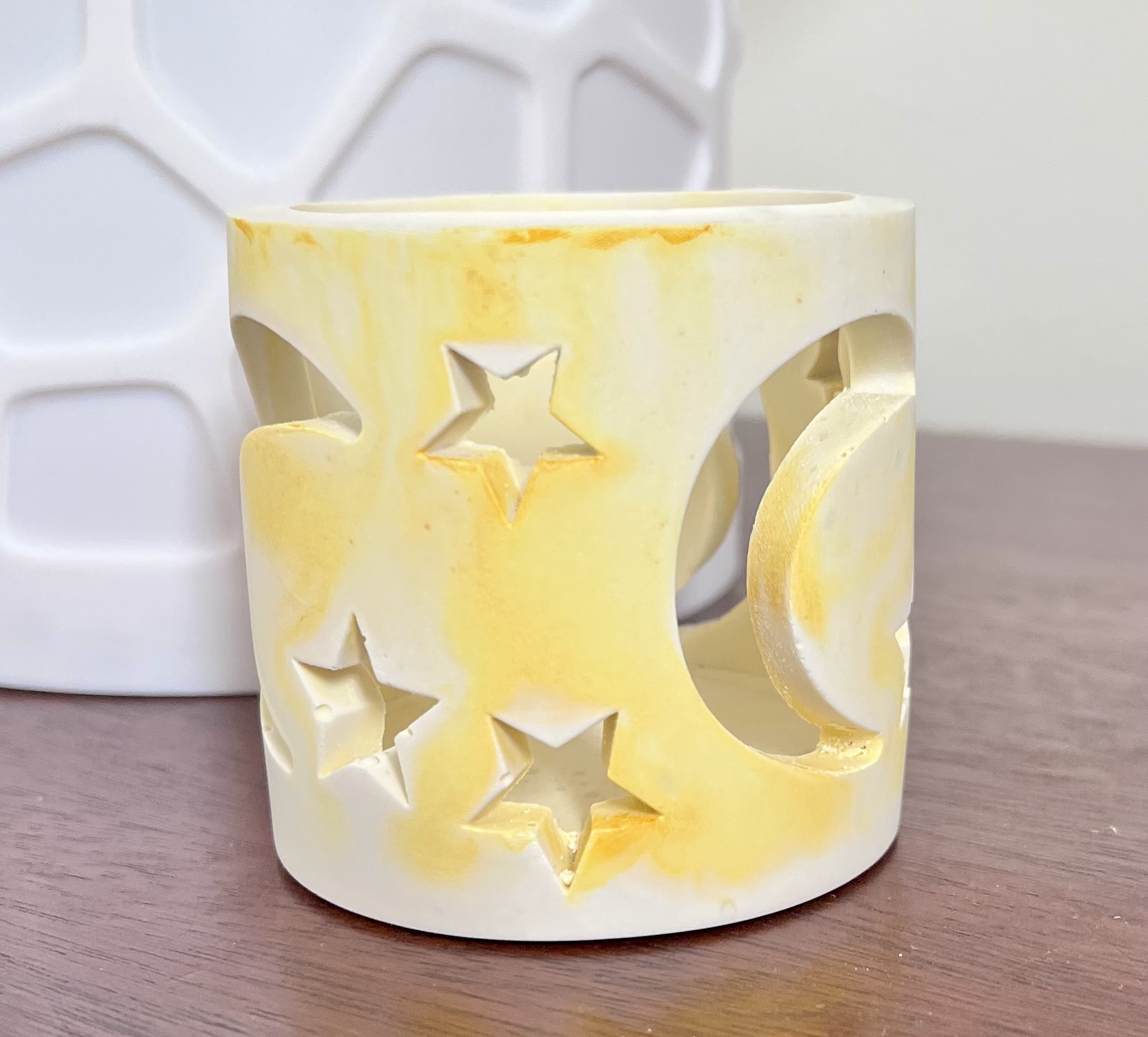 Porte-bougie Jesmonite La Luna 