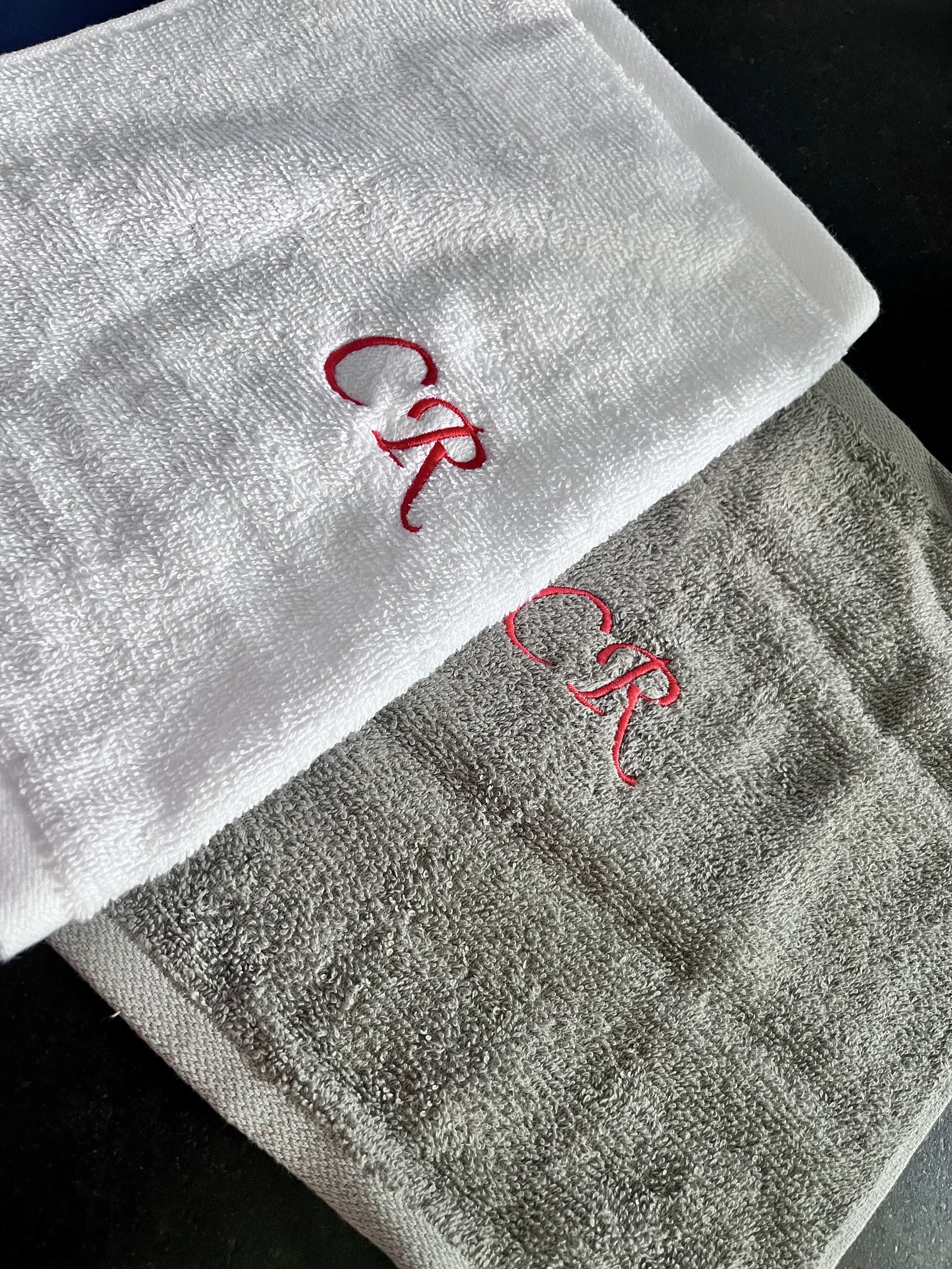 Lot de serviettes personnalisées Initiales 