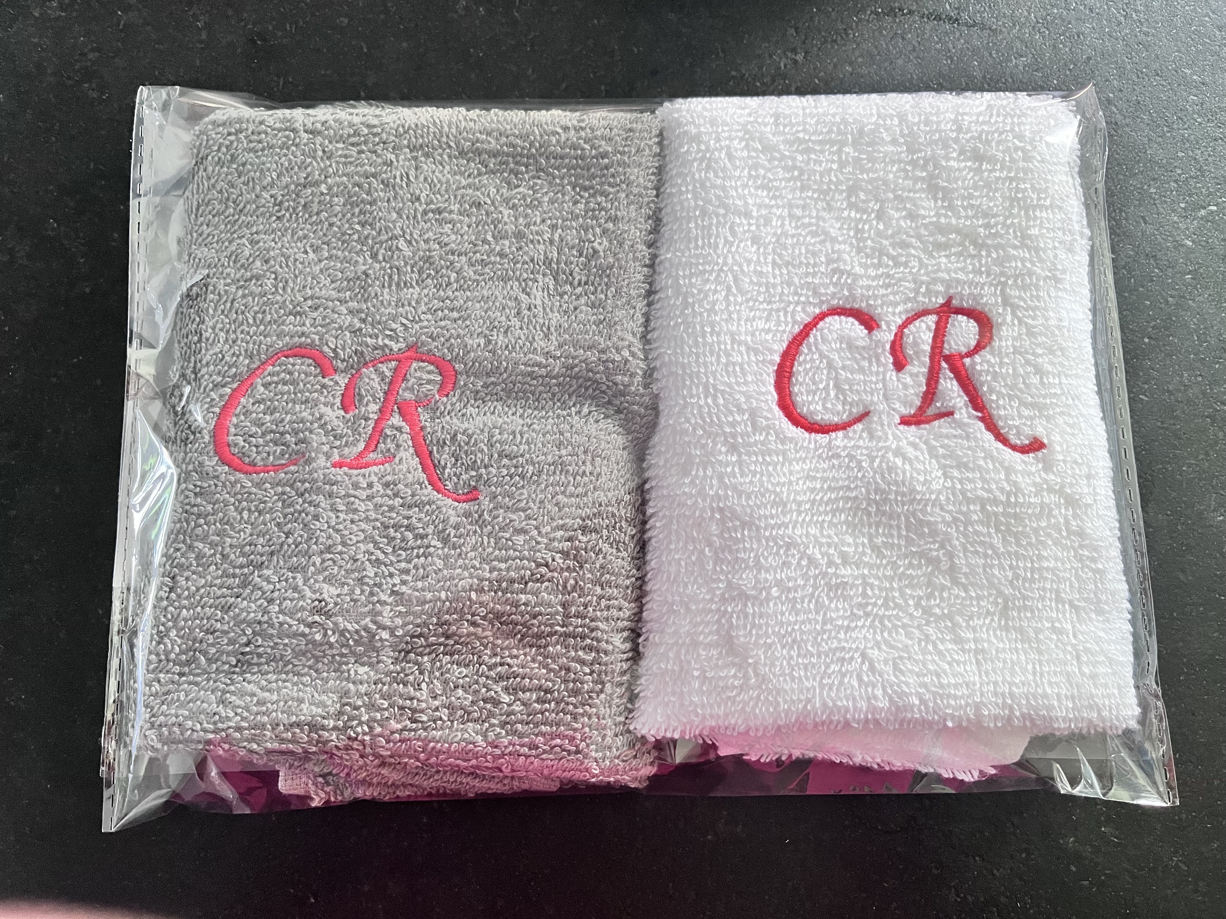 Lot de serviettes personnalisées Initiales