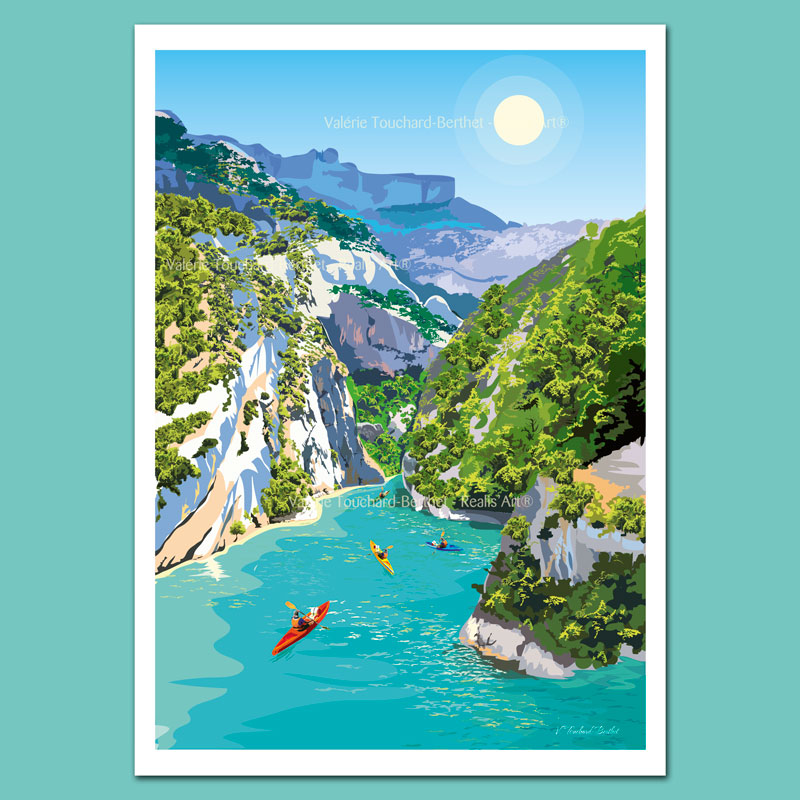 Affiche d'Art Gorges du Verdon 30x40cm