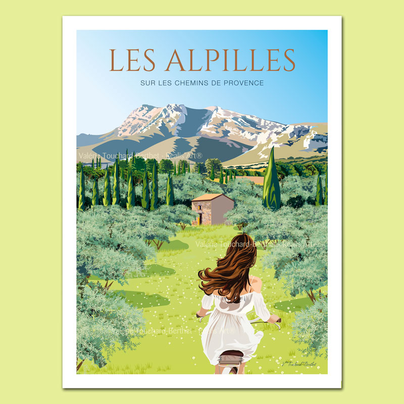Affiche d'Art Les Alpilles 30x40cm