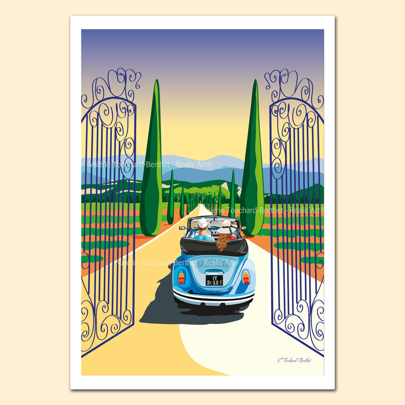 Affiche d'Art Routes de Provence 42x60cm